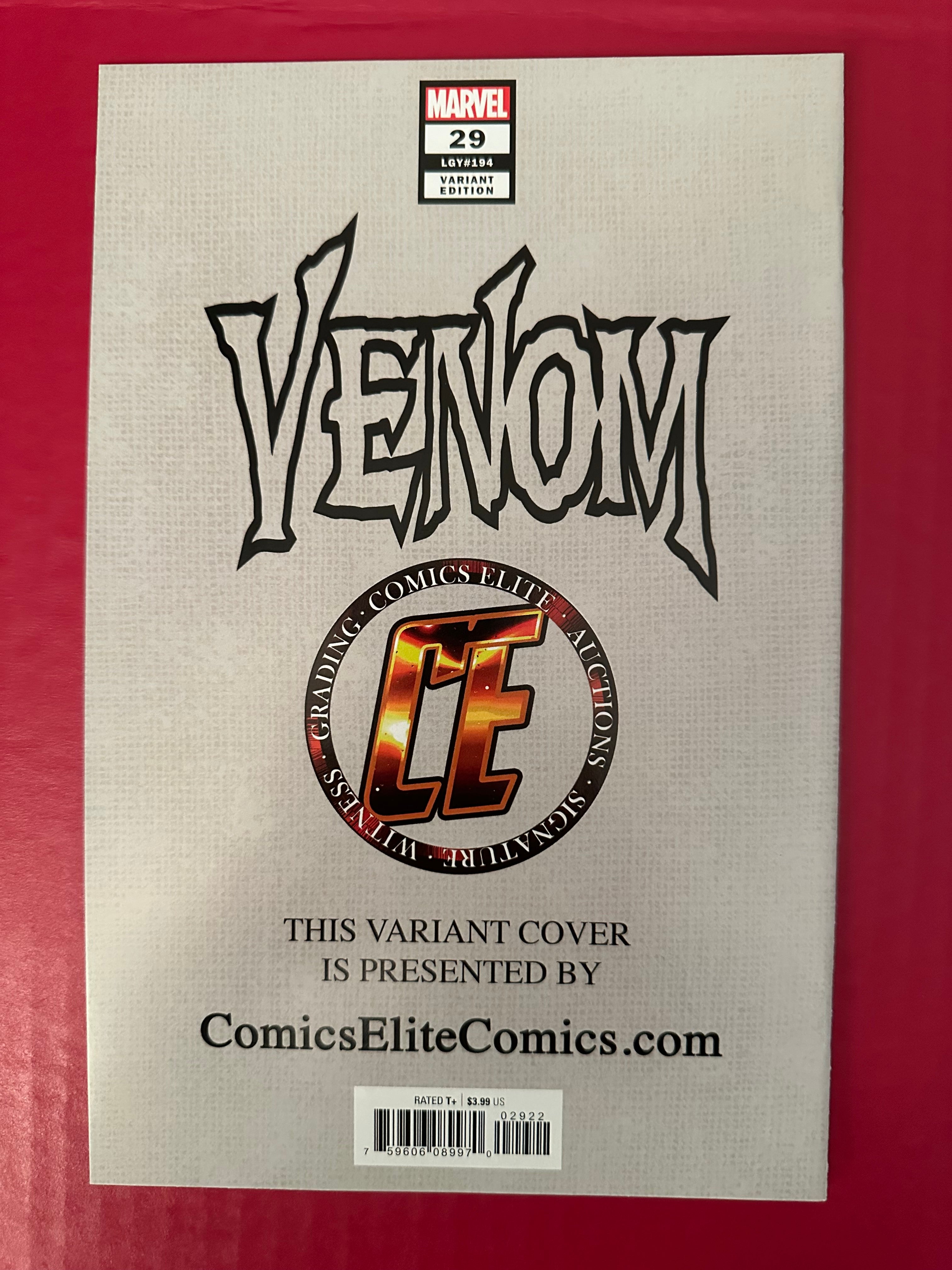 Venom, Vol. 4 #29B (2020) Key B&W Comics Elite Virgin Variant