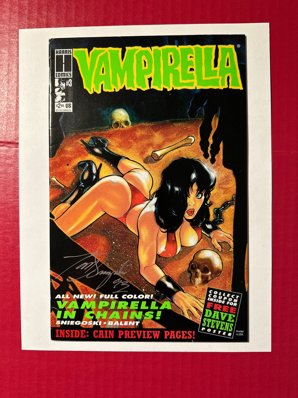 Vampirella, Vol. 2 #3 (Harris Comics 1993) Signed by Tom Sniegoski by Ugly Monkey Comics