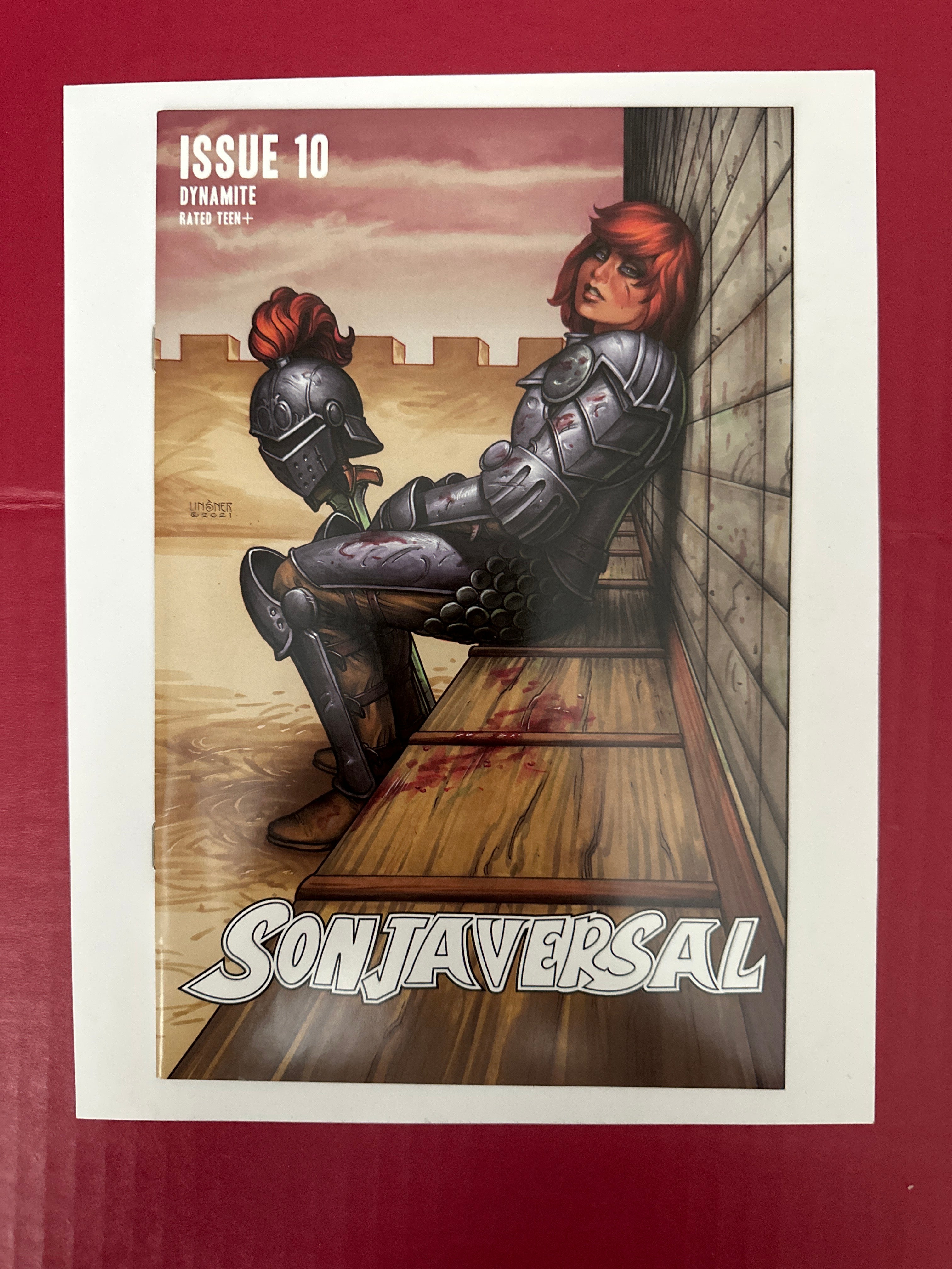 Sonjaversal #10B (Dynamite Entertainment 2021) Joseph Michael Linsner Regular Cover by Ugly Monkey Comics