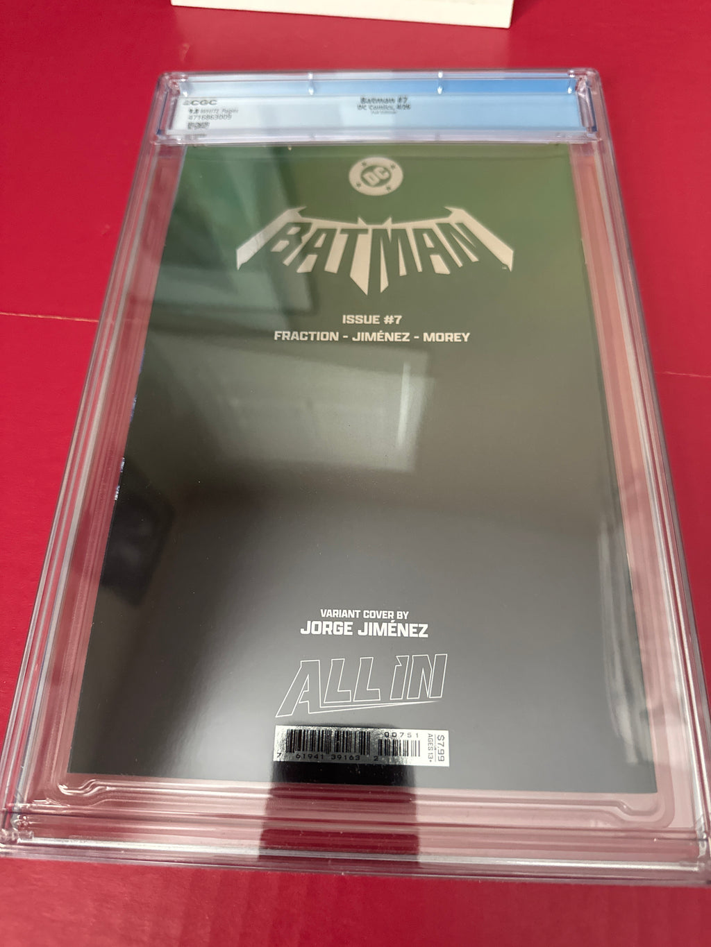 Batman, Vol. 4 #7 (DC Comics 2026) Jorge Jimenez Foil Variant CGC 9.8 by Ugly Monkey Comics