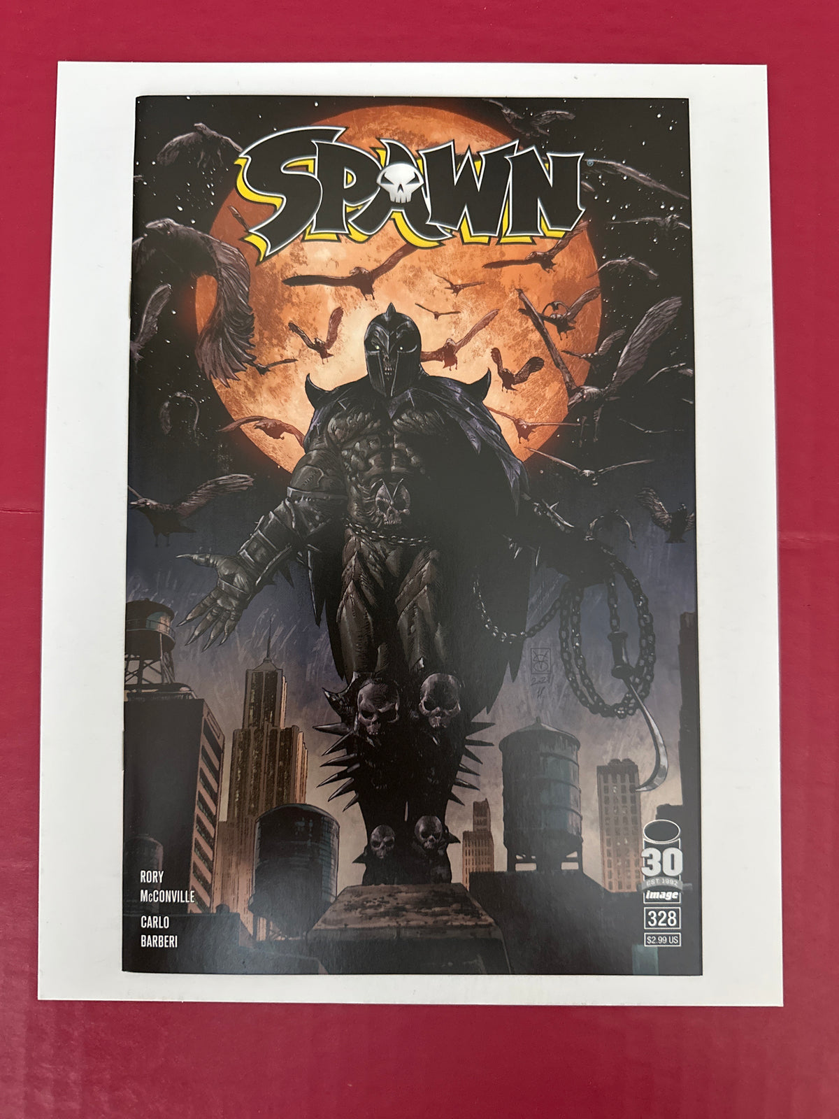 Spawn #328B (Image Comics 2022) 1st cameo app. Sinn (Cogliostro) by Ugly Monkey Comics