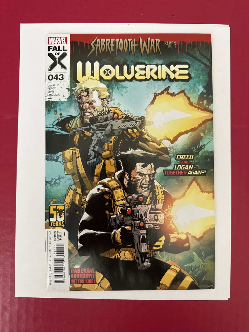 Wolverine, Vol. 7 #43A (2024) by Ugly Monkey Comics
