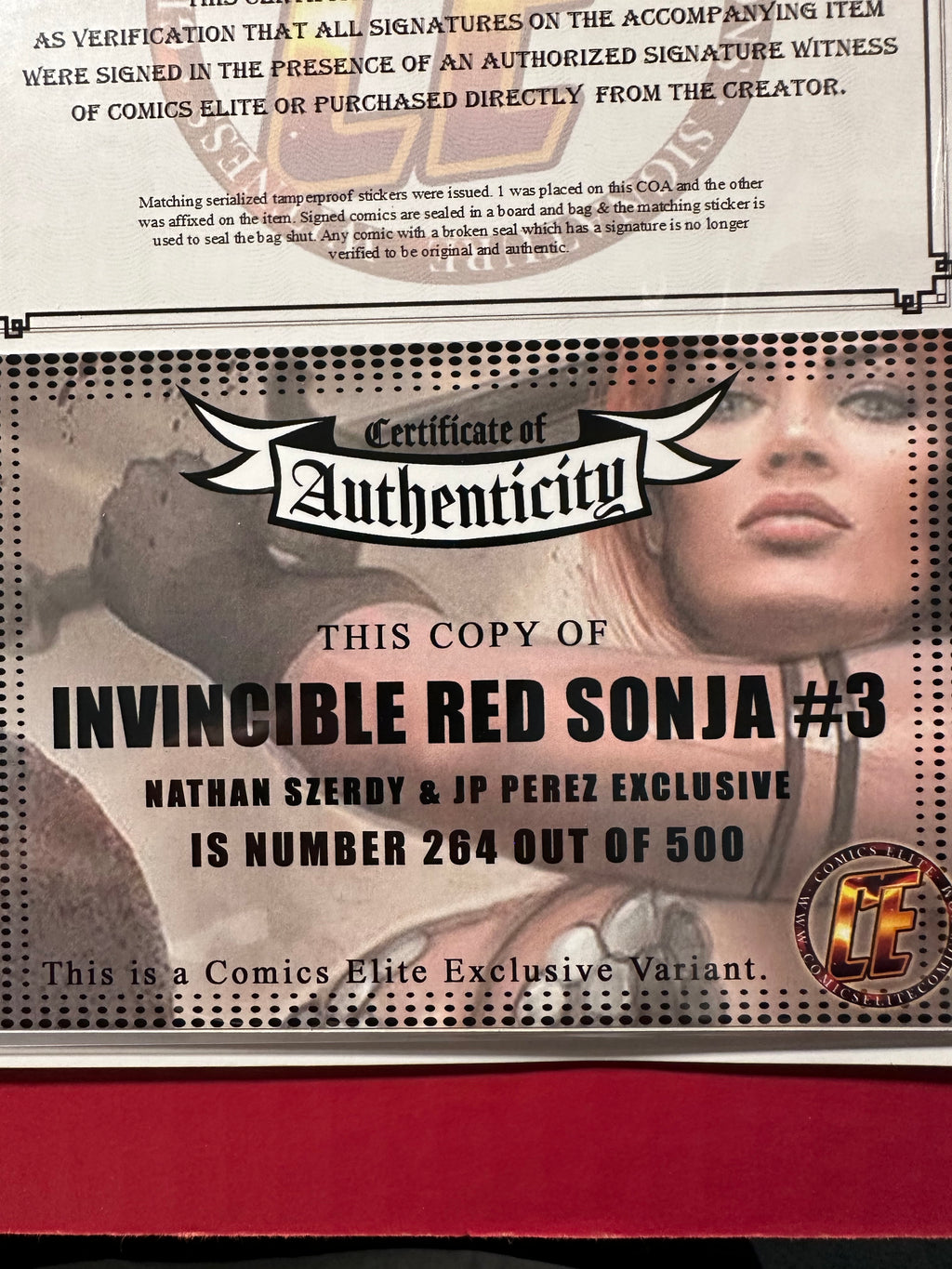 The Invincible Red Sonja #3 (2021) Virgin Variant Signed by Nathan Szerdy Limited to 500 with COA by Ugly Monkey Comics