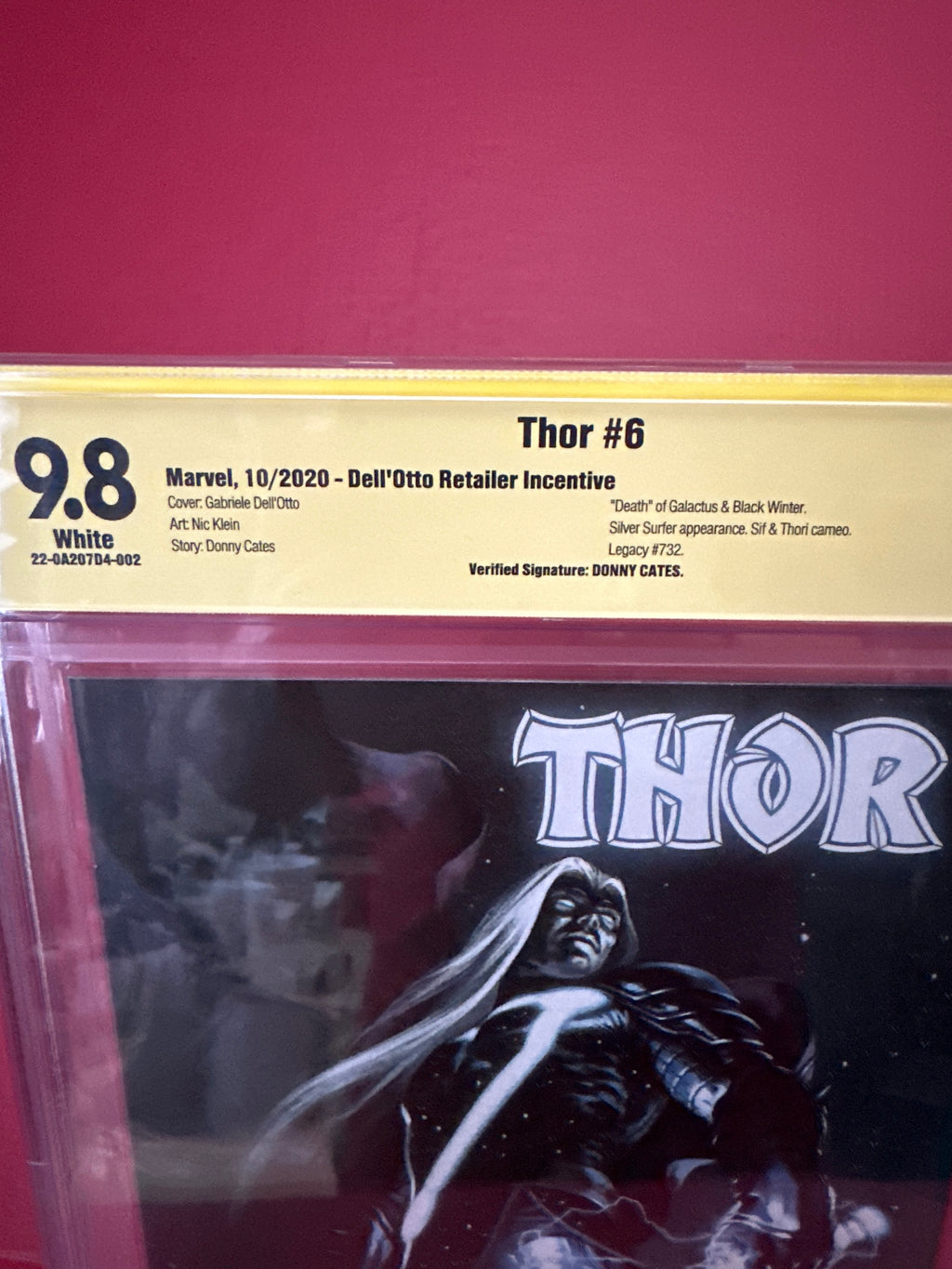 Thor #6 (Marvel 2020) Dell'Otto Retail Incentive CBCS 9.8 Signed by Donny Cates by Ugly Monkey Comics