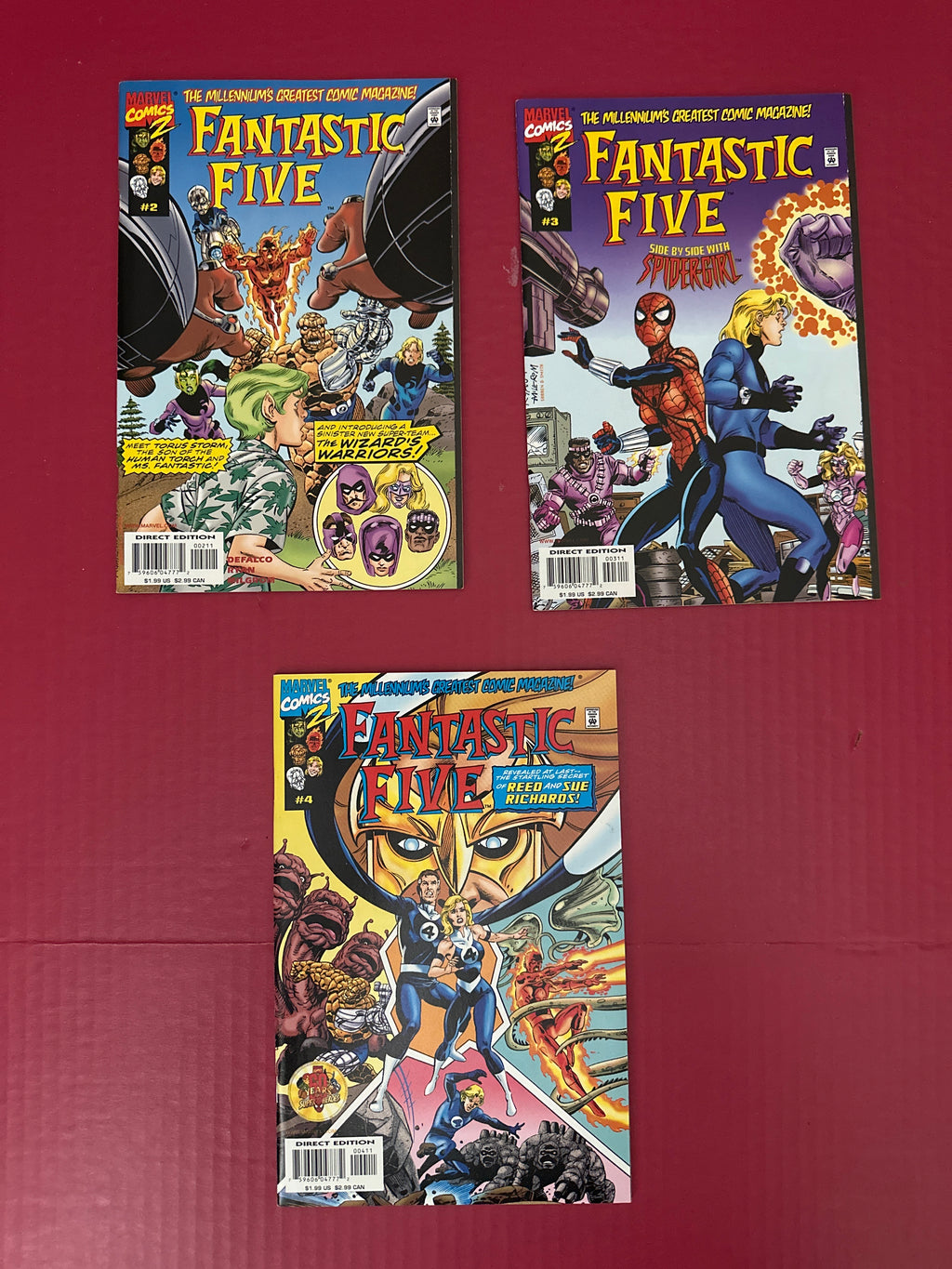 Lot of 3 Fantastic Five Comics #2, 3, 4 (Marvel Comics 1999) by Ugly Monkey Comics