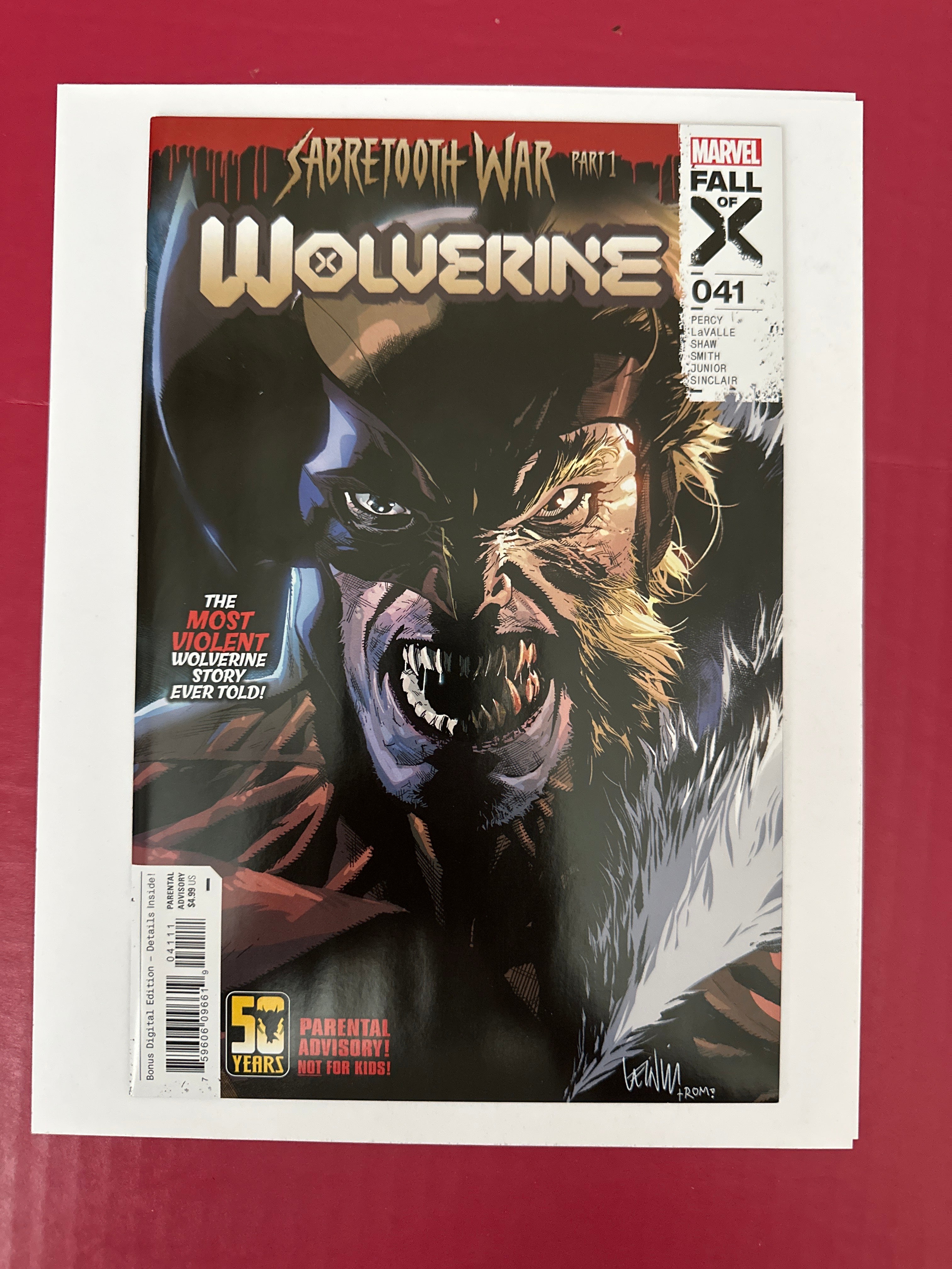 Wolverine, Vol. 7 #41A (2024) by Ugly Monkey Comics