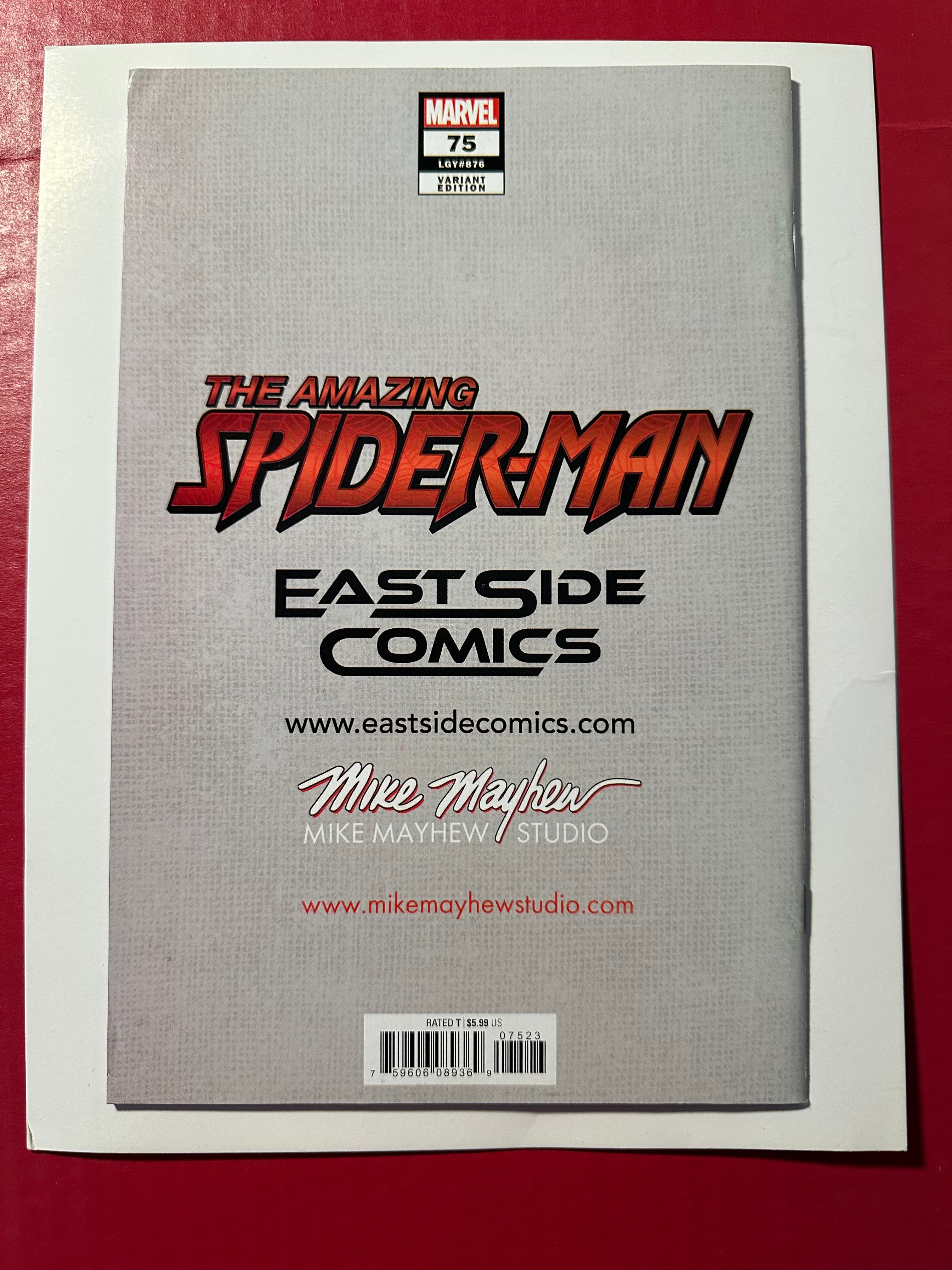 The Amazing Spider-Man, Vol. 5 #75 (2021) Exclusive Variant Signed by Mike Mayhew by Ugly Monkey Comics