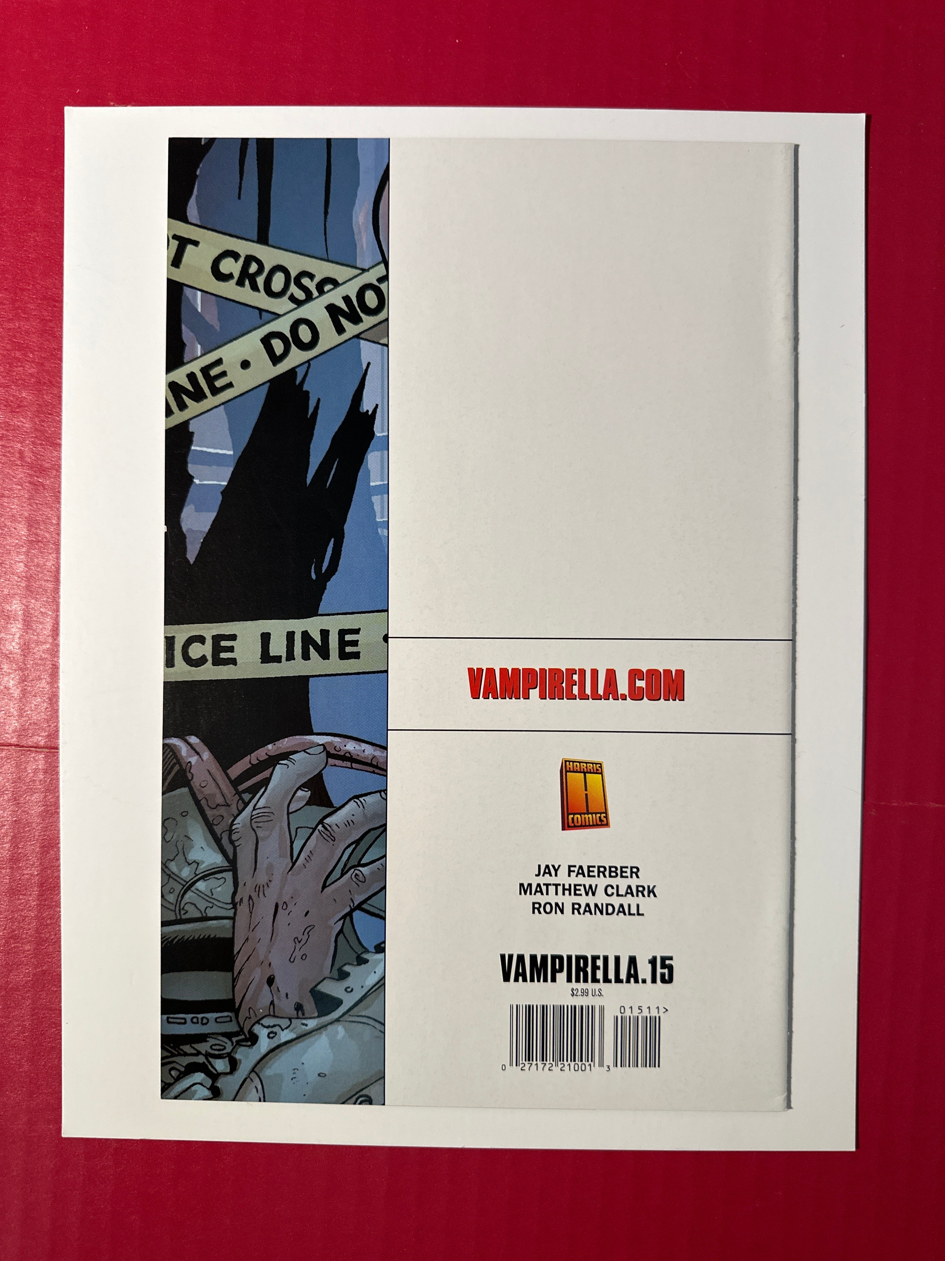 Vampirella, Vol. 3 #15 (Harris Comics 2002) Amanda Connor Police Tape Cover by Ugly Monkey Comics