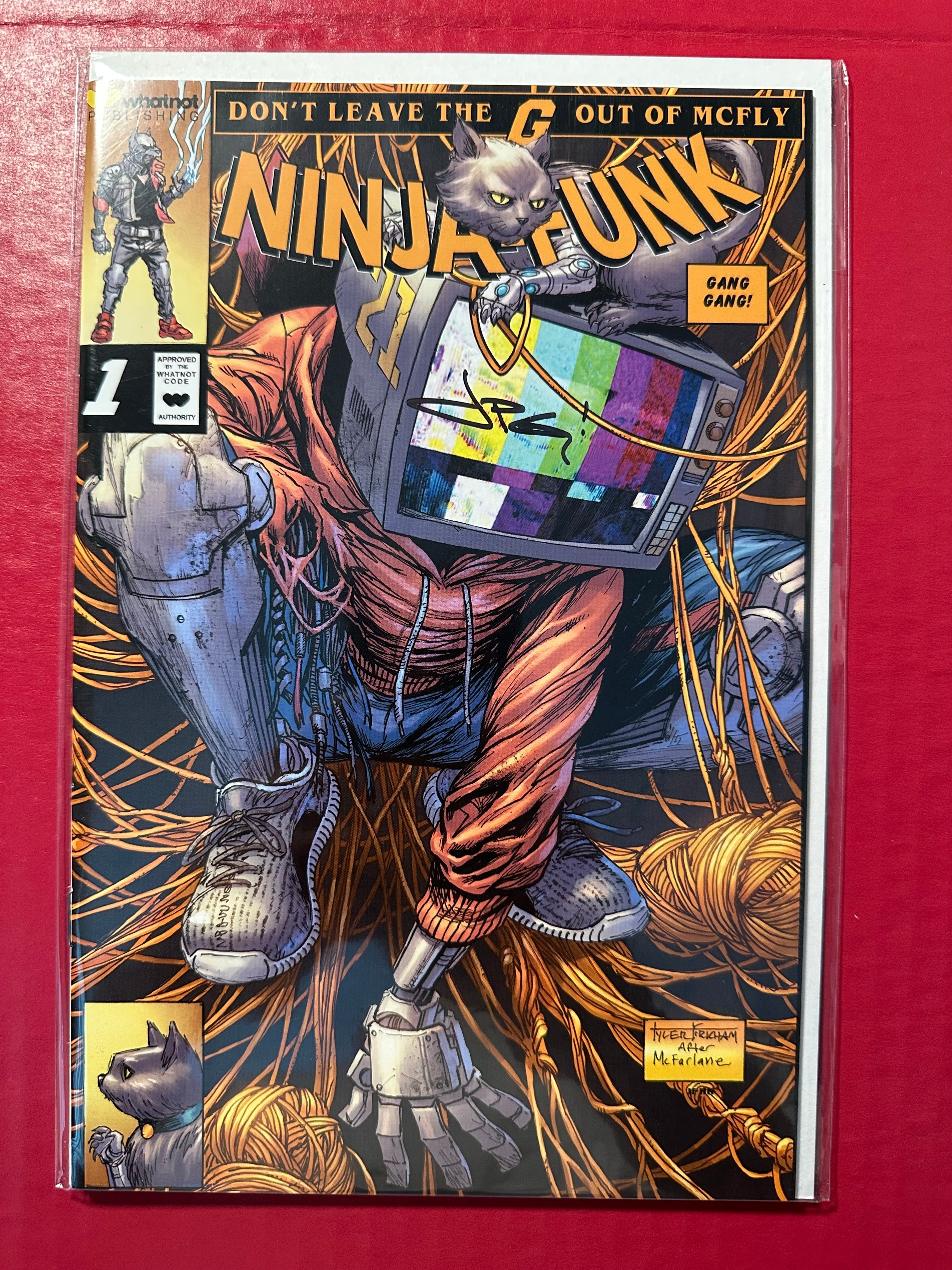 Ninja Funk #1 (2022) Incentive Tyler Kirkham Todd McFarlane Homage Variant Signed by Writer JPG Mcfly with COA