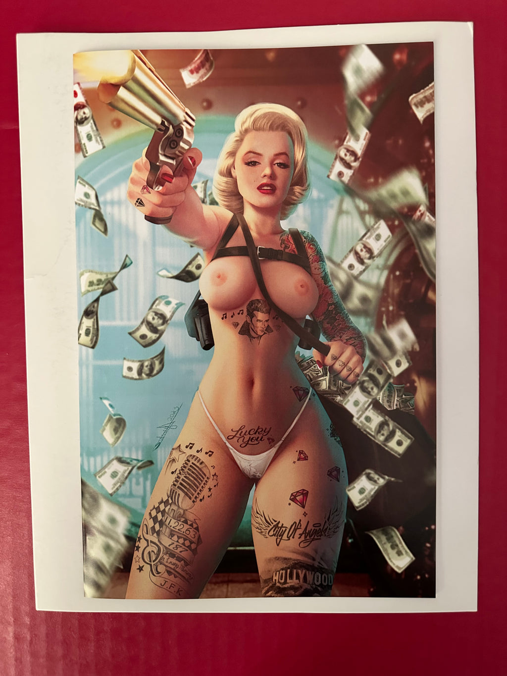 Power Hour #1FD (2022) Marilyn Monroe Gangster Sydney Augusto Exclusive Topless Undies Variant by Ugly Monkey Comics