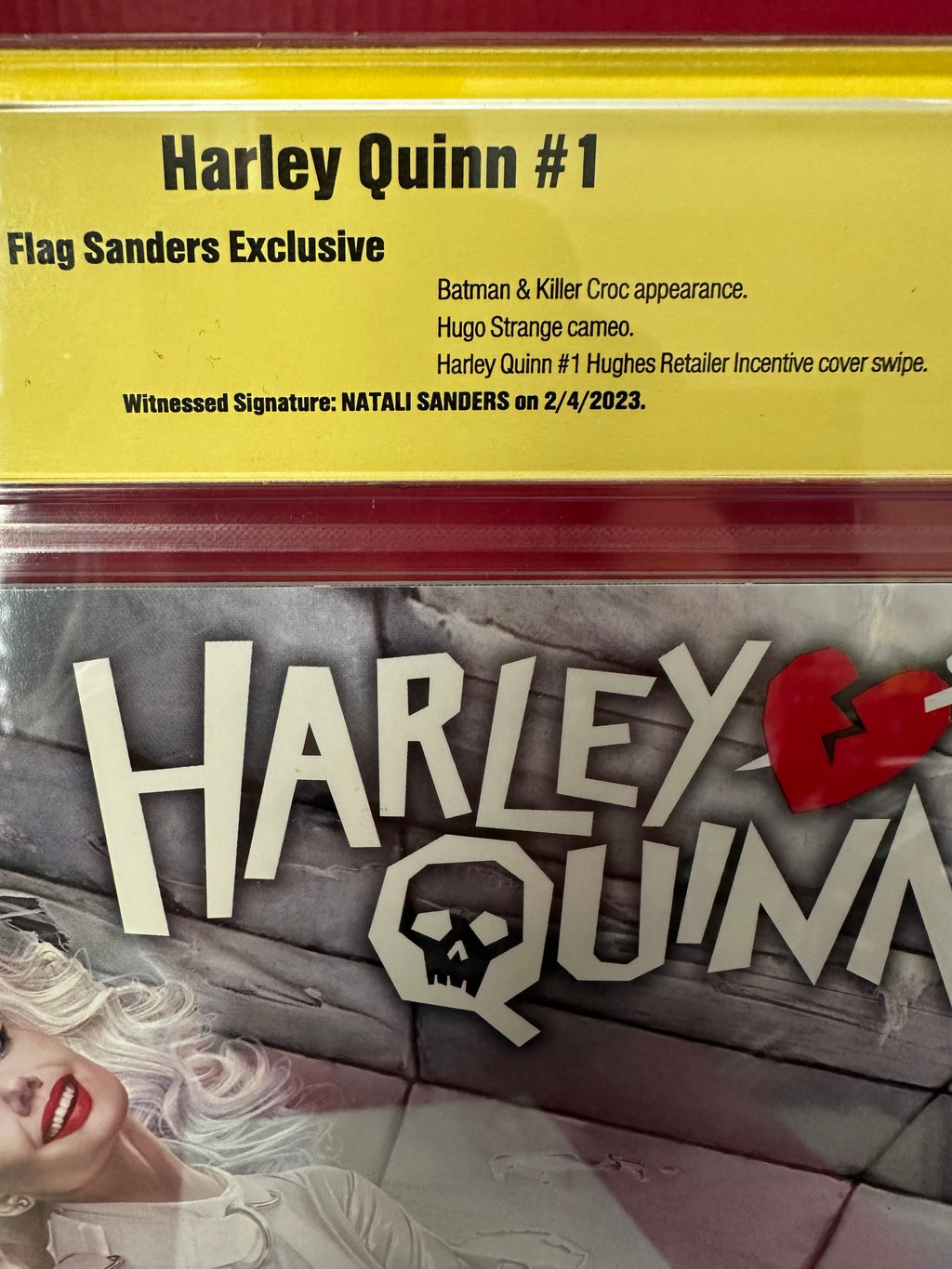Harley Quinn, Vol. 4 #1 (2021) Key Natali Sanders Witnessed Signature CBCS 9.8 Exclusive Variant by Ugly Monkey Comics