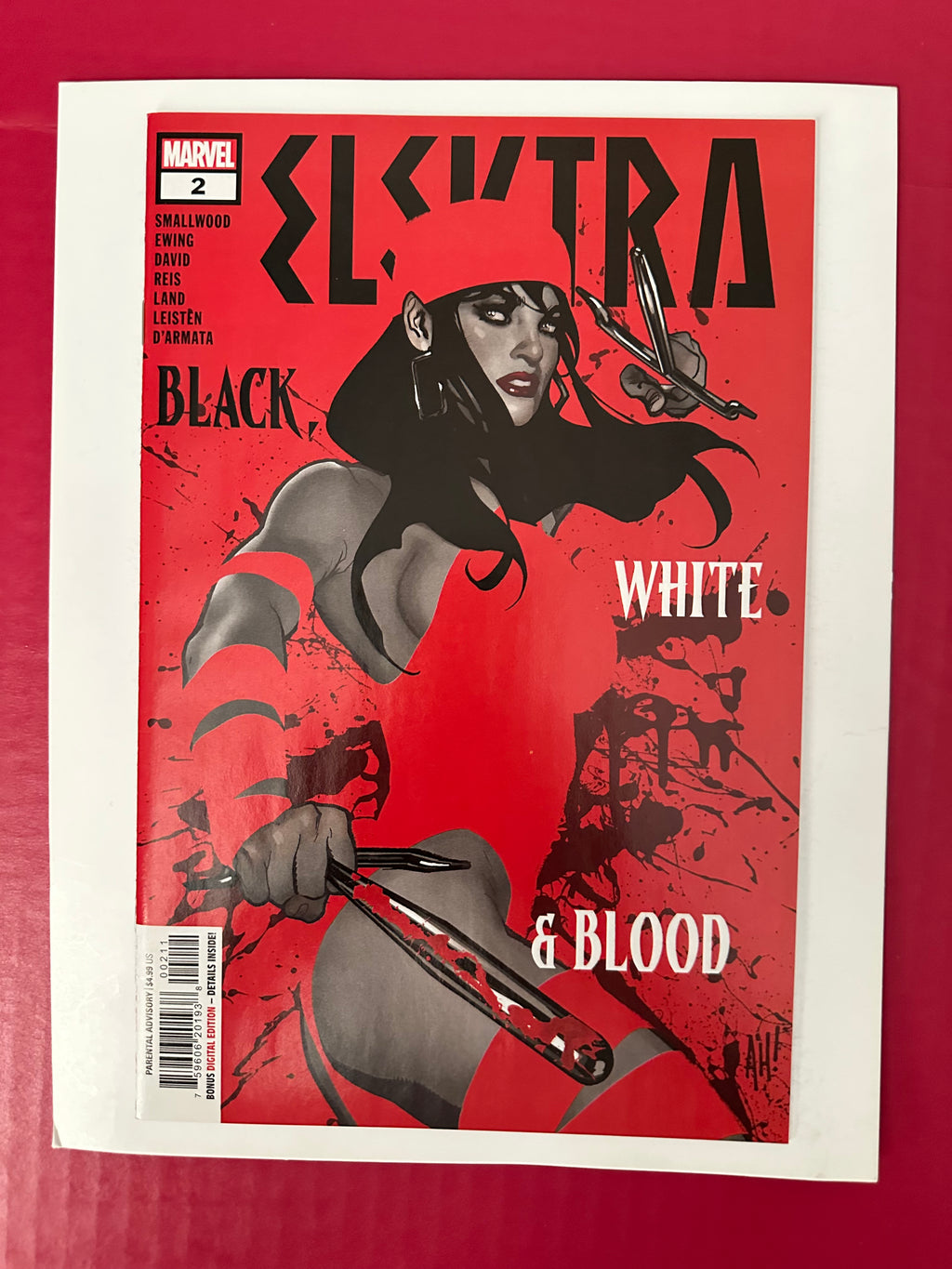 Elektra: Black, White & Blood #2 (2022) Regular Adam Hughes Cover by Ugly Monkey Comics