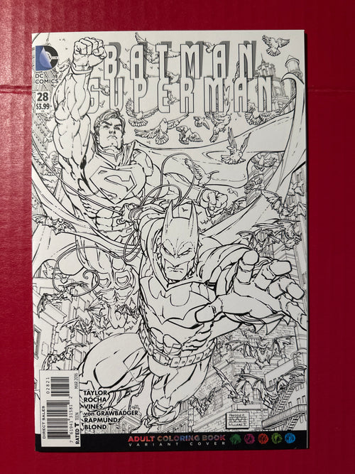 Batman / Superman #28 (DC Comics 2016) Adult Coloring Book Variant by Ugly Monkey Comics
