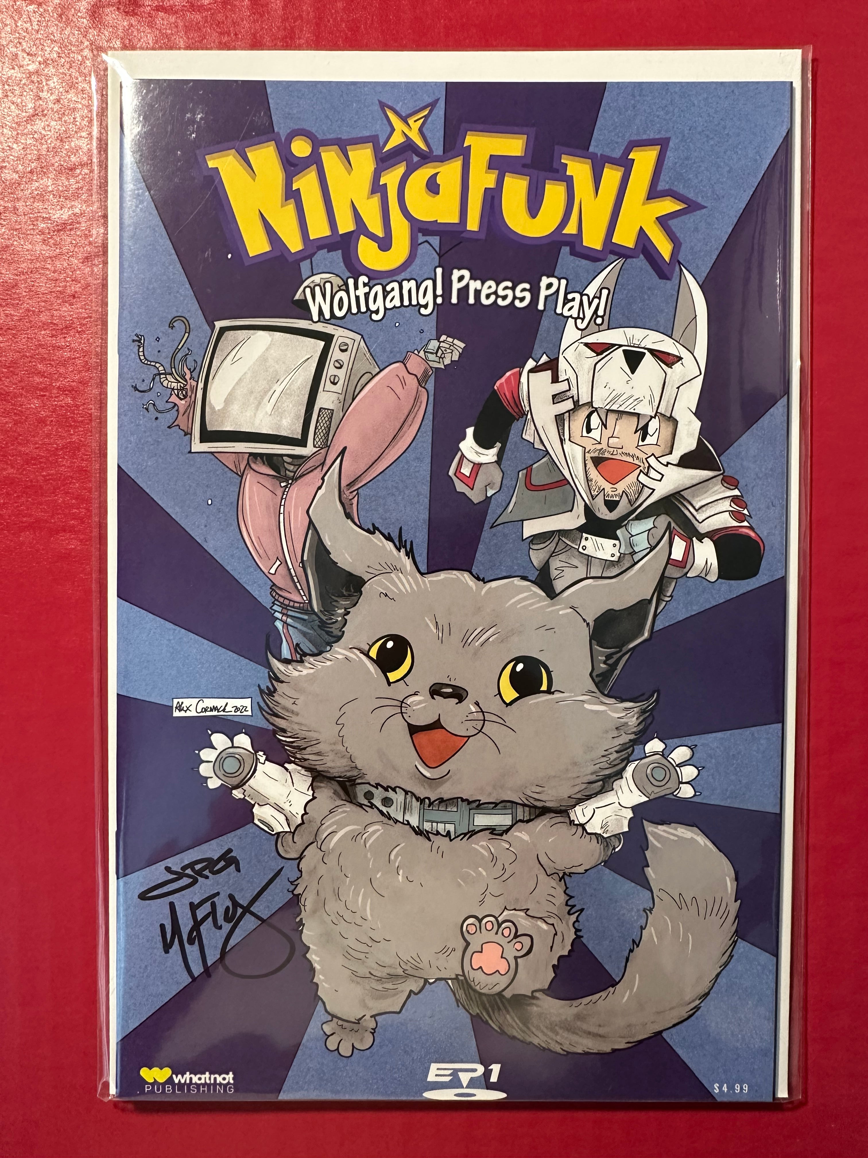 Ninja Funk #1 (2022) Alex Cormack Pokemon Tribute Cover Signed by Writer JPG Mcfly with COA