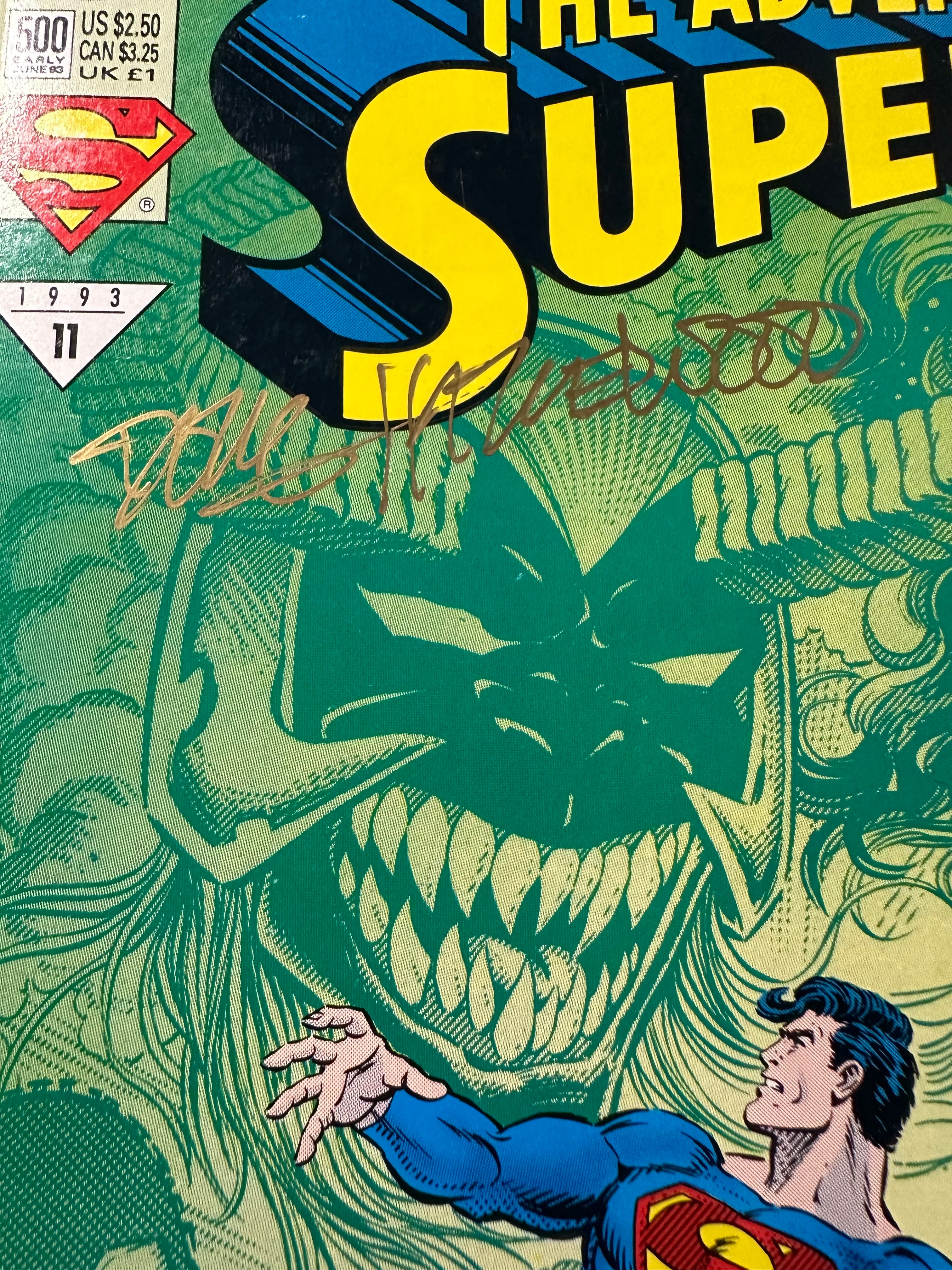 The Adventures of Superman #500 Key Several First Appearances Double Signed by Ugly Monkey Comics