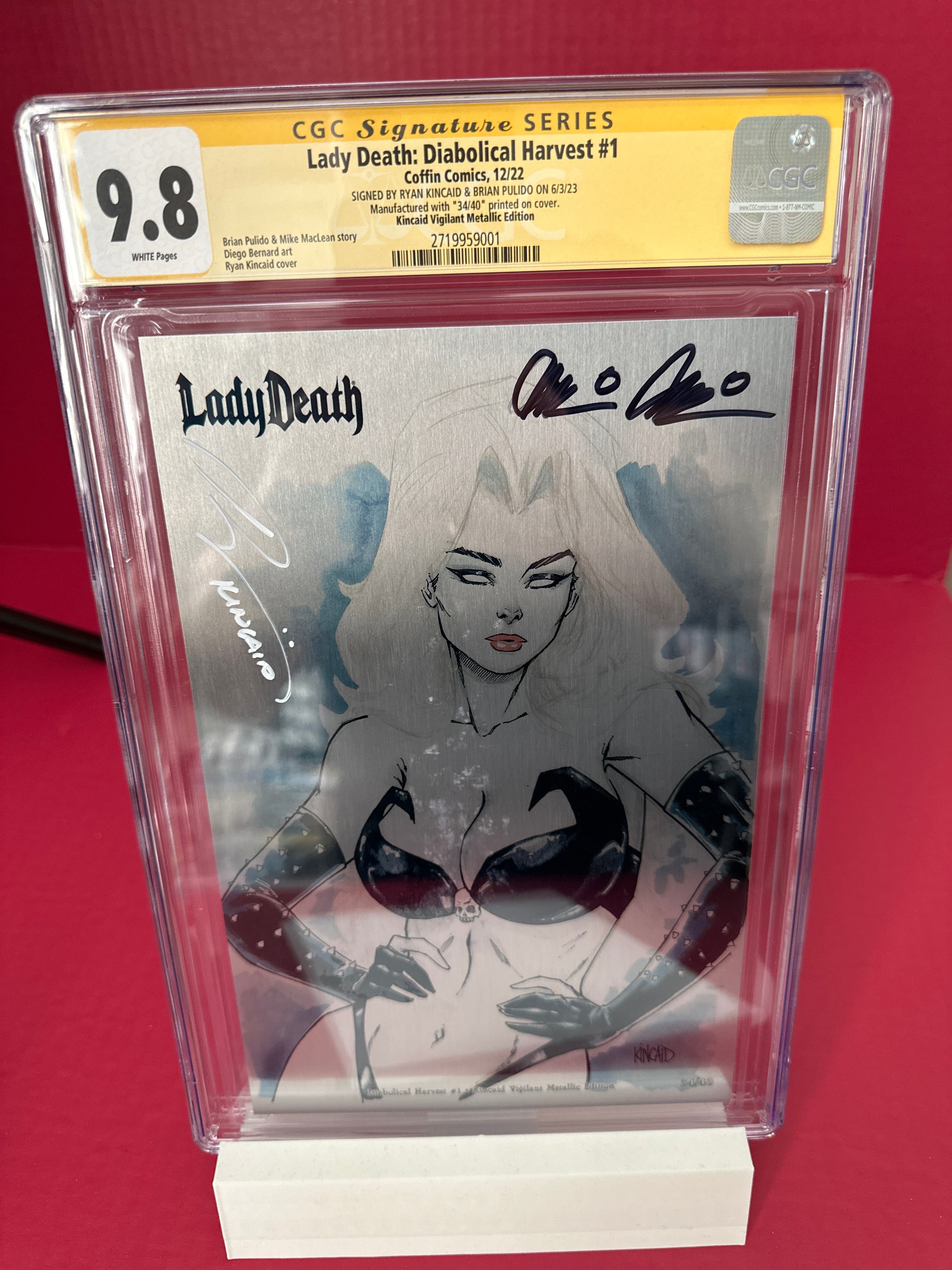 Lady Death Diabolical Harvest #1 Limited to 40 CGC 9.8 Double Signed by Ugly Monkey Comics