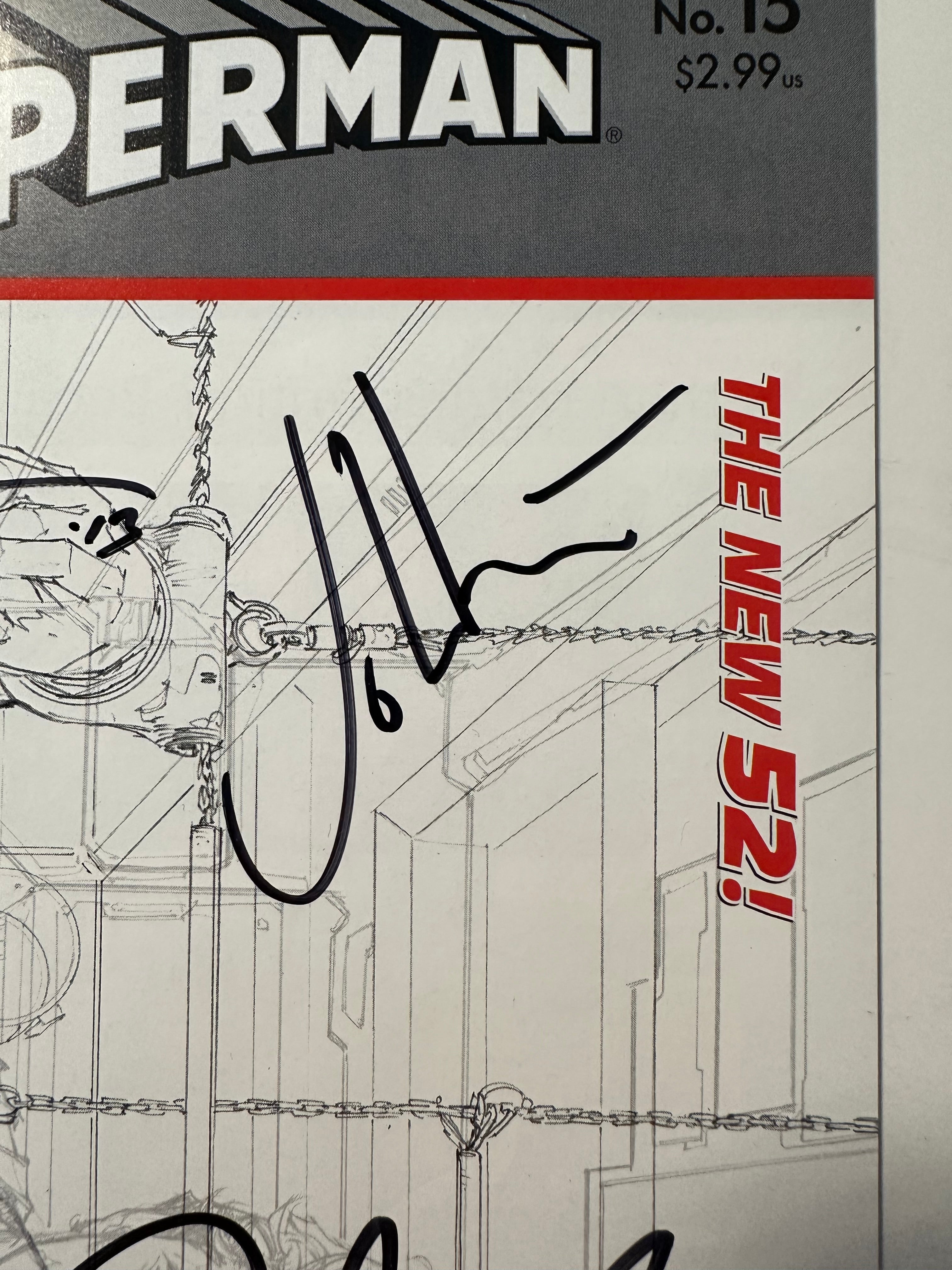 Superman, Vol. 3 #15 (2013) Incentive Sketch Variant (1:25) Triple Signed