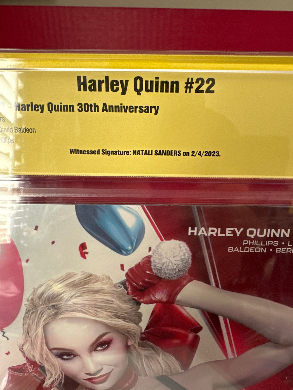 Harley Quinn #22 CBCS 9.6 Witness Signature Natali Sanders by Ugly Monkey Comics