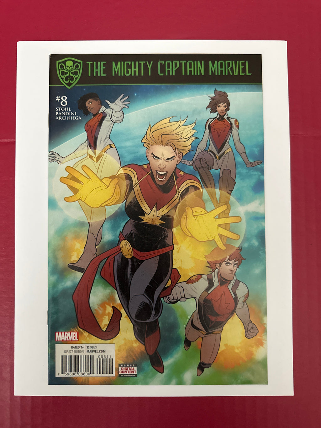The Mighty Captain Marvel #8A (Marvel Comics 2017) Elizabeth Torque Cover by Ugly Monkey Comics