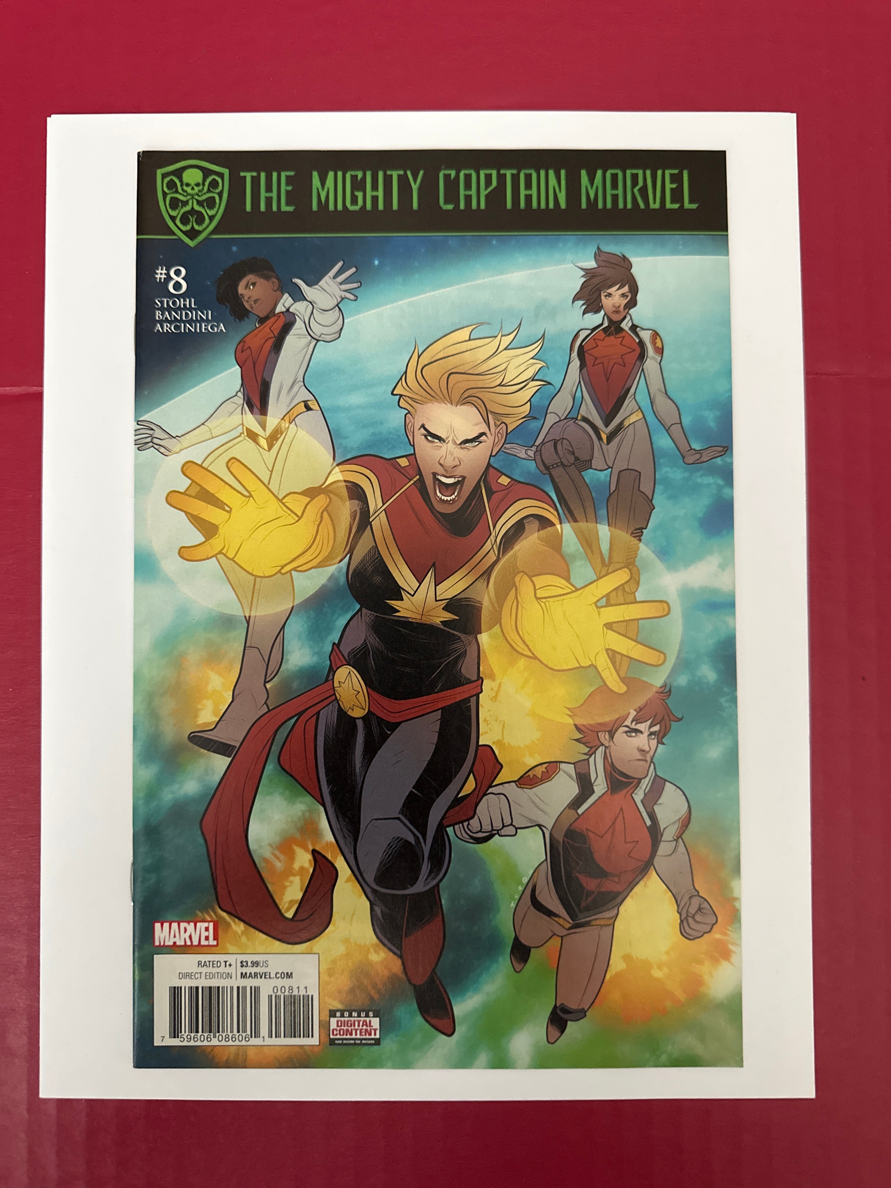 The Mighty Captain Marvel #8A (Marvel Comics 2017) Elizabeth Torque Cover by Ugly Monkey Comics