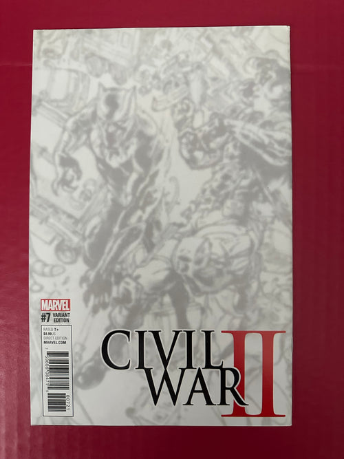 Civil War II #7B (2016) Variant Kim Jung Gi Black & White Virgin Connecting H Cover by Ugly Monkey Comics