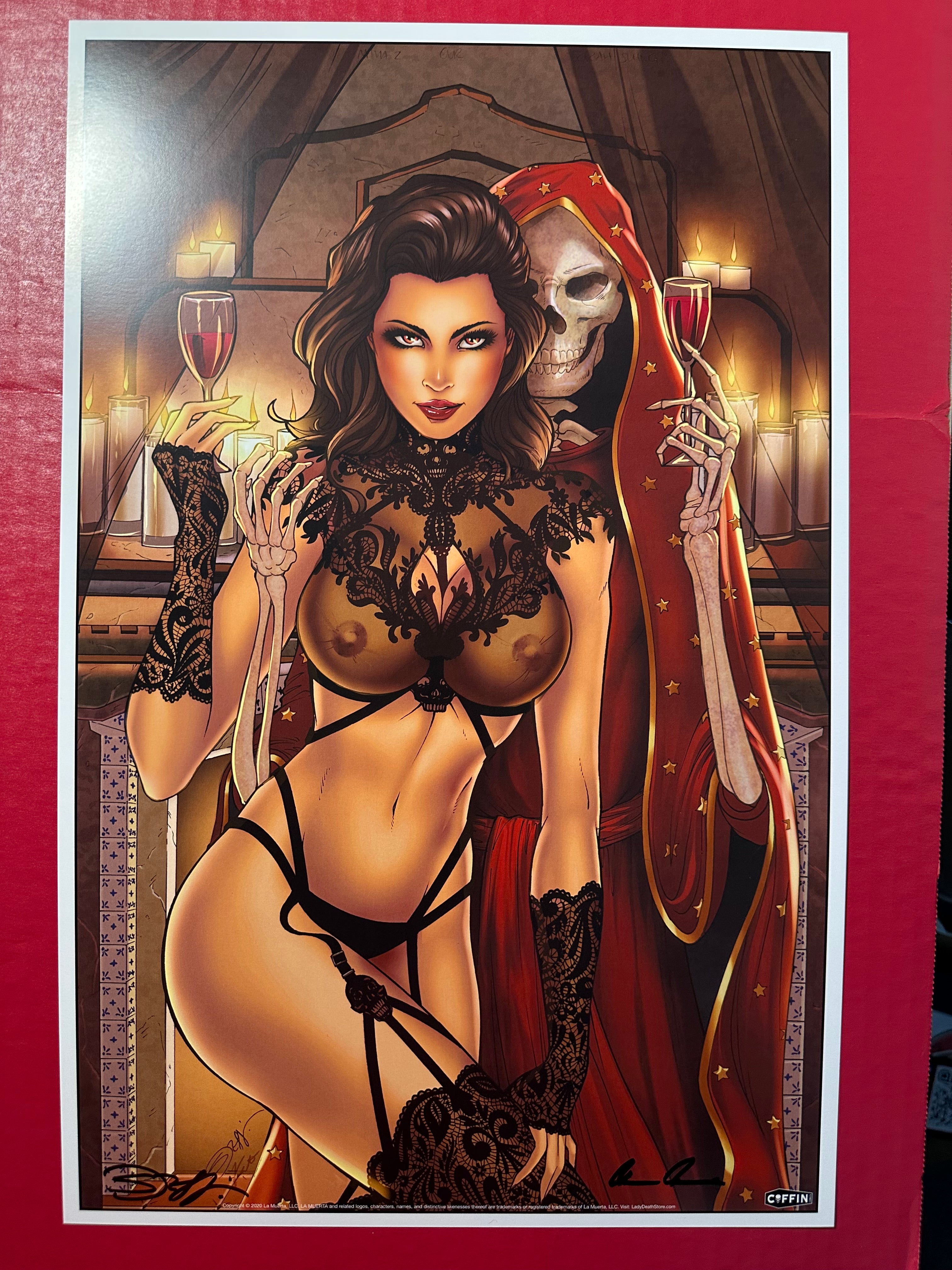 La Muerta: Retaliation Sorah Suhng Naughty Edition 11x17 Poster Signed by Sorah Suhng and Brian Pulido