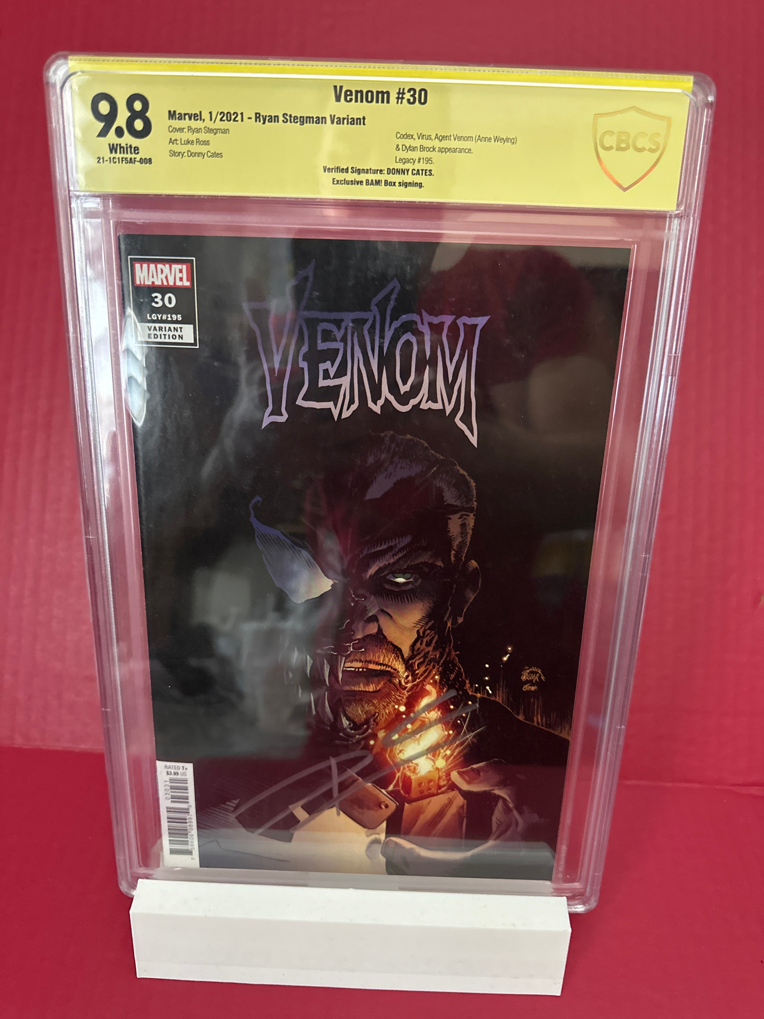 Venom #30 (Marvel Comics 2021) CBCS 9.8 Signed by Donny Cates Stegman Variant by Ugly Monkey Comics