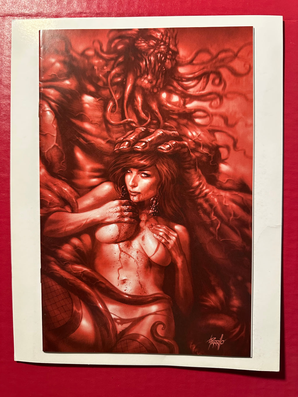 Vampirella, Vol. 6 #10 (2020) Parrillo Virgin B&W Tint 1:21 Variant by Ugly Monkey Comics