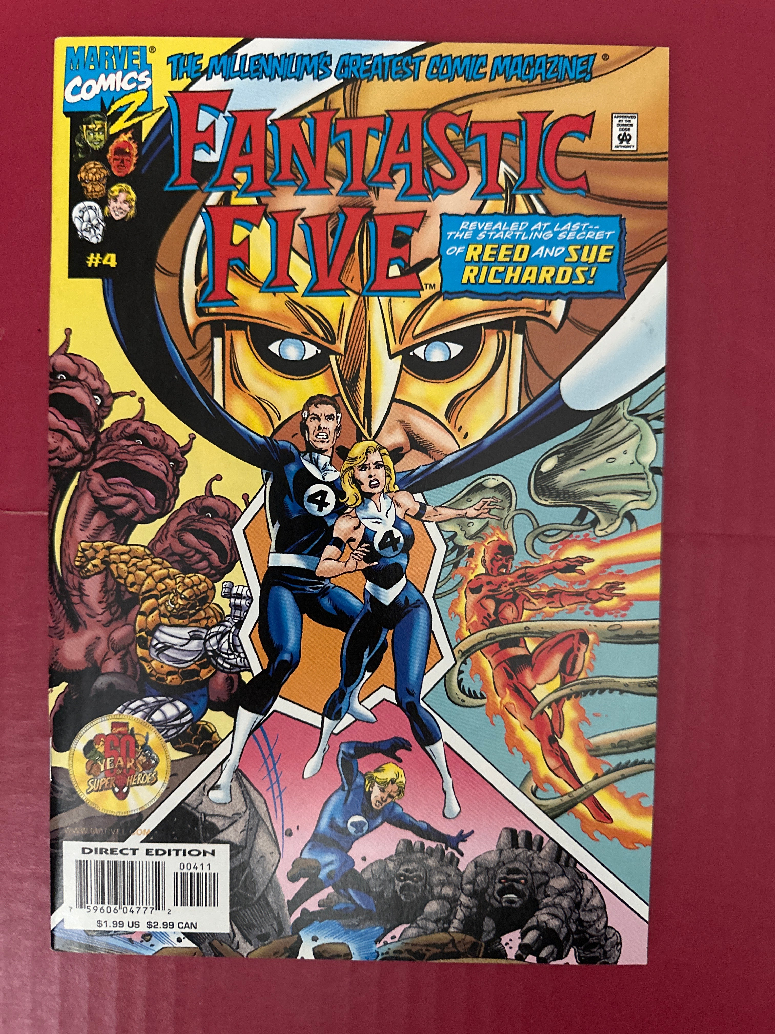 Lot of 3 Fantastic Five Comics #2, 3, 4 (Marvel Comics 1999) by Ugly Monkey Comics