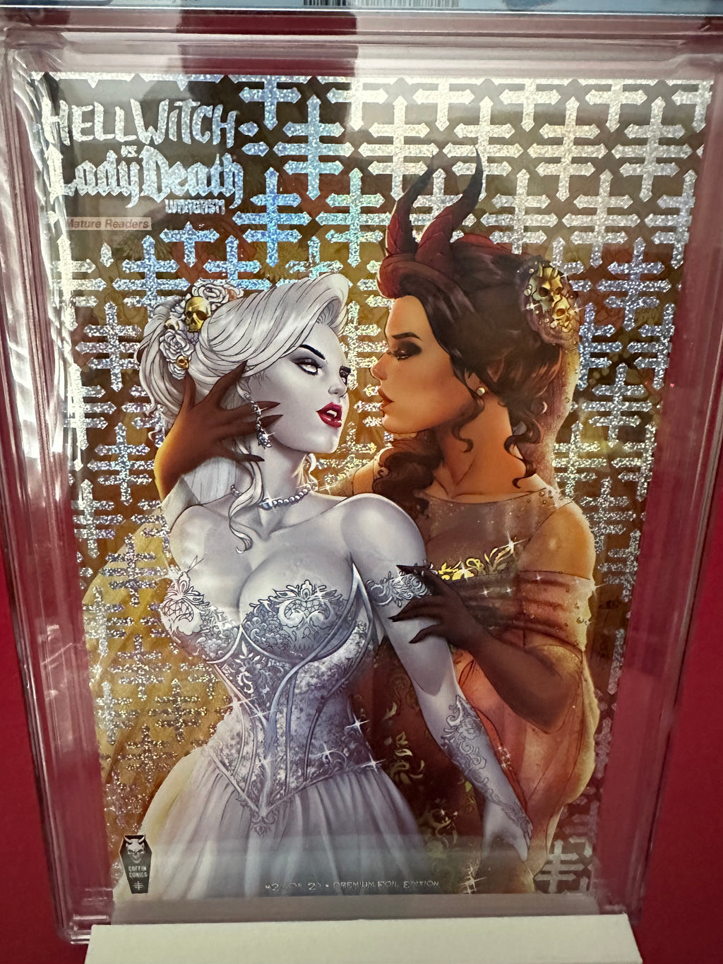 Hellwitch vs. Lady Death: Wargasm #2 - Comic Shop Premium Foil Edition CGC 9.8 by Ugly Monkey Comics