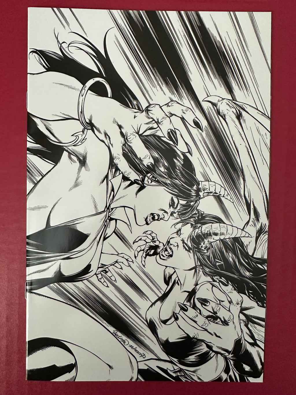 Vampirella vs. Purgatori #3 (2021) Incentive Carlo Pagulayan Black & White Virgin Cover by Ugly Monkey Comics