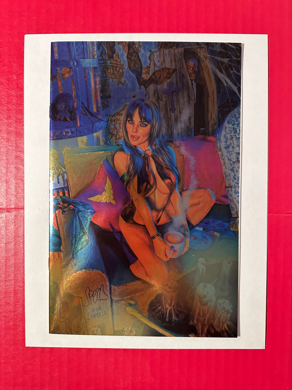 Vampirella Vol 9 #2 (Dynamite Entertainment 2025) Spears Foil Virgin Cover by Ugly Monkey Comics