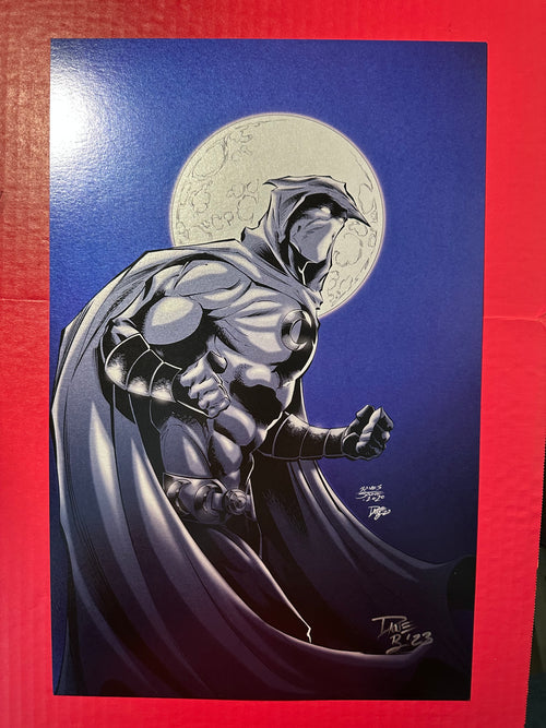 Dave Beaty Signed 11x17 Metallic Moon Knight Poster by Ugly Monkey Comics