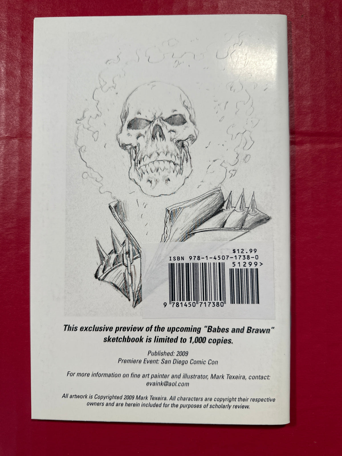 Mark Texeira Babes And Brawn Sketchbook #B (Little Eva Ink 2011) Sketch Edition limited 1,000 by Ugly Monkey Comics