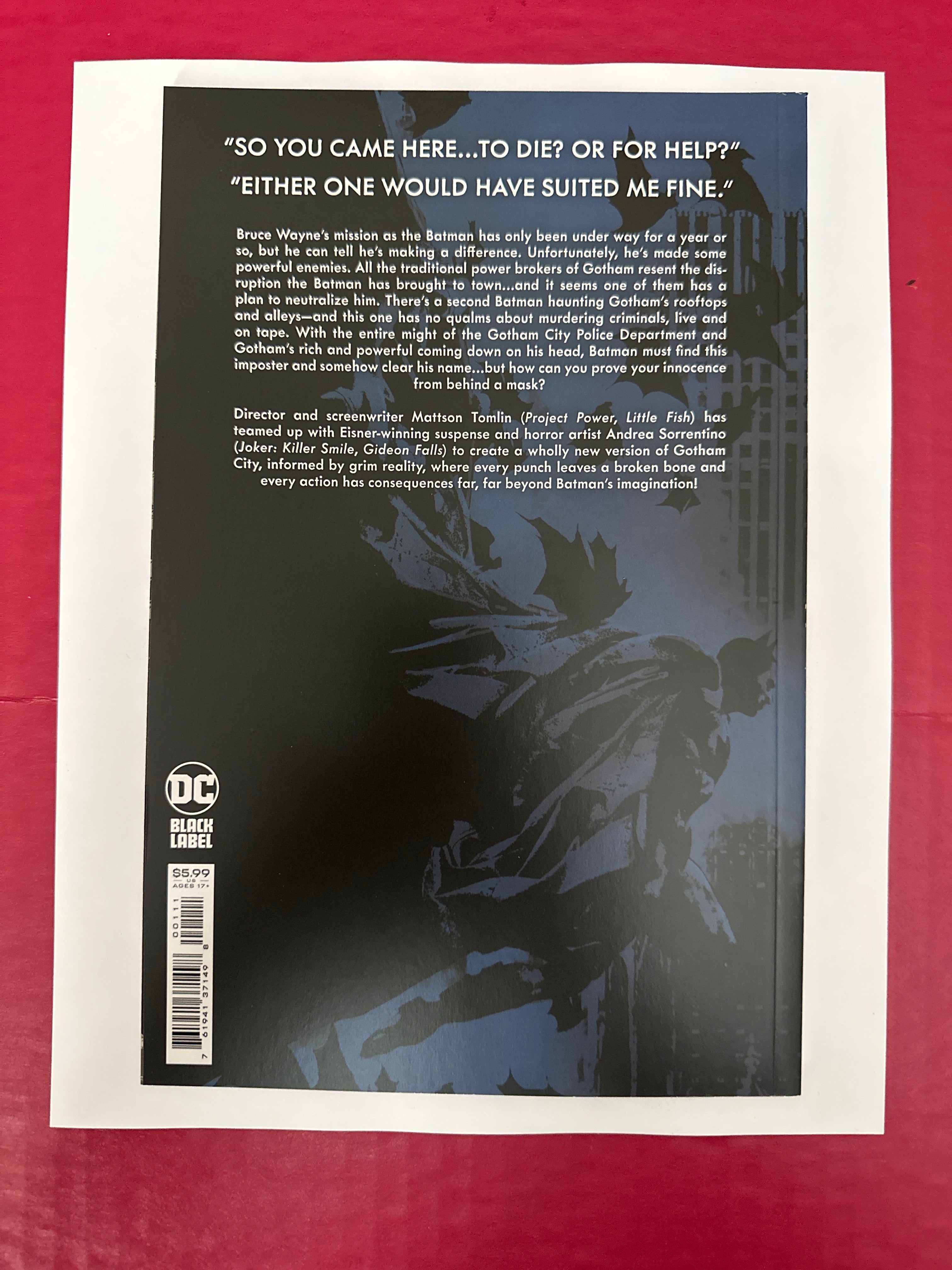 Batman: The Imposter #1A (DC Comics 2021) 1st appearance by Ugly Monkey Comics