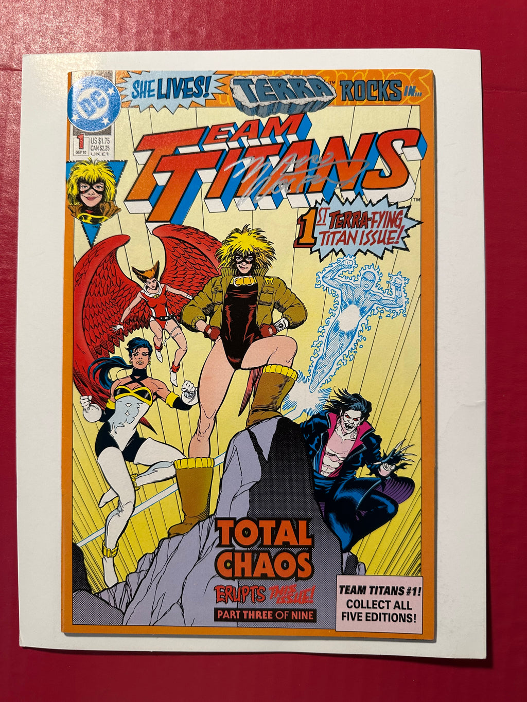 Team Titans #1 (1992) Key Signed by Marv Wolfman