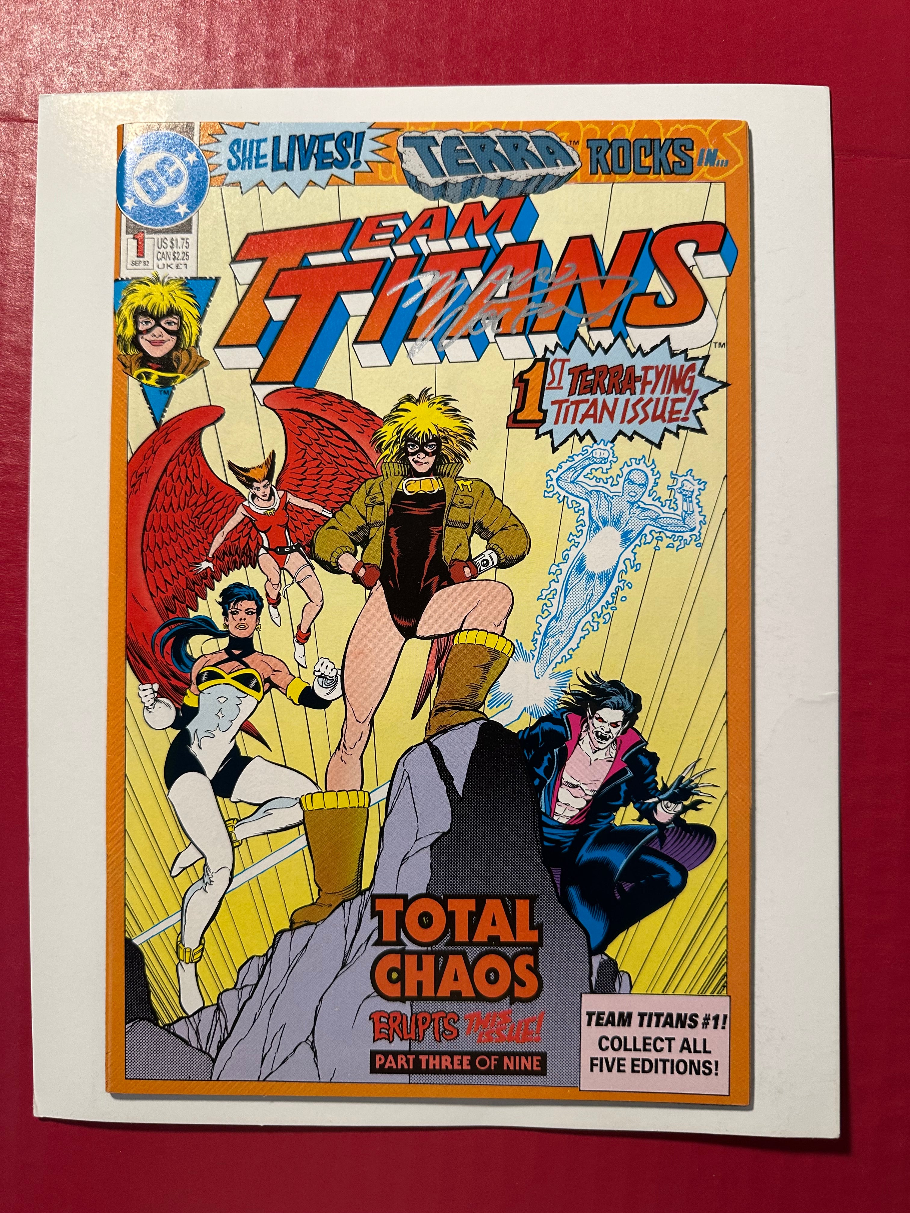 Team Titans #1 (1992) Key Signed by Marv Wolfman