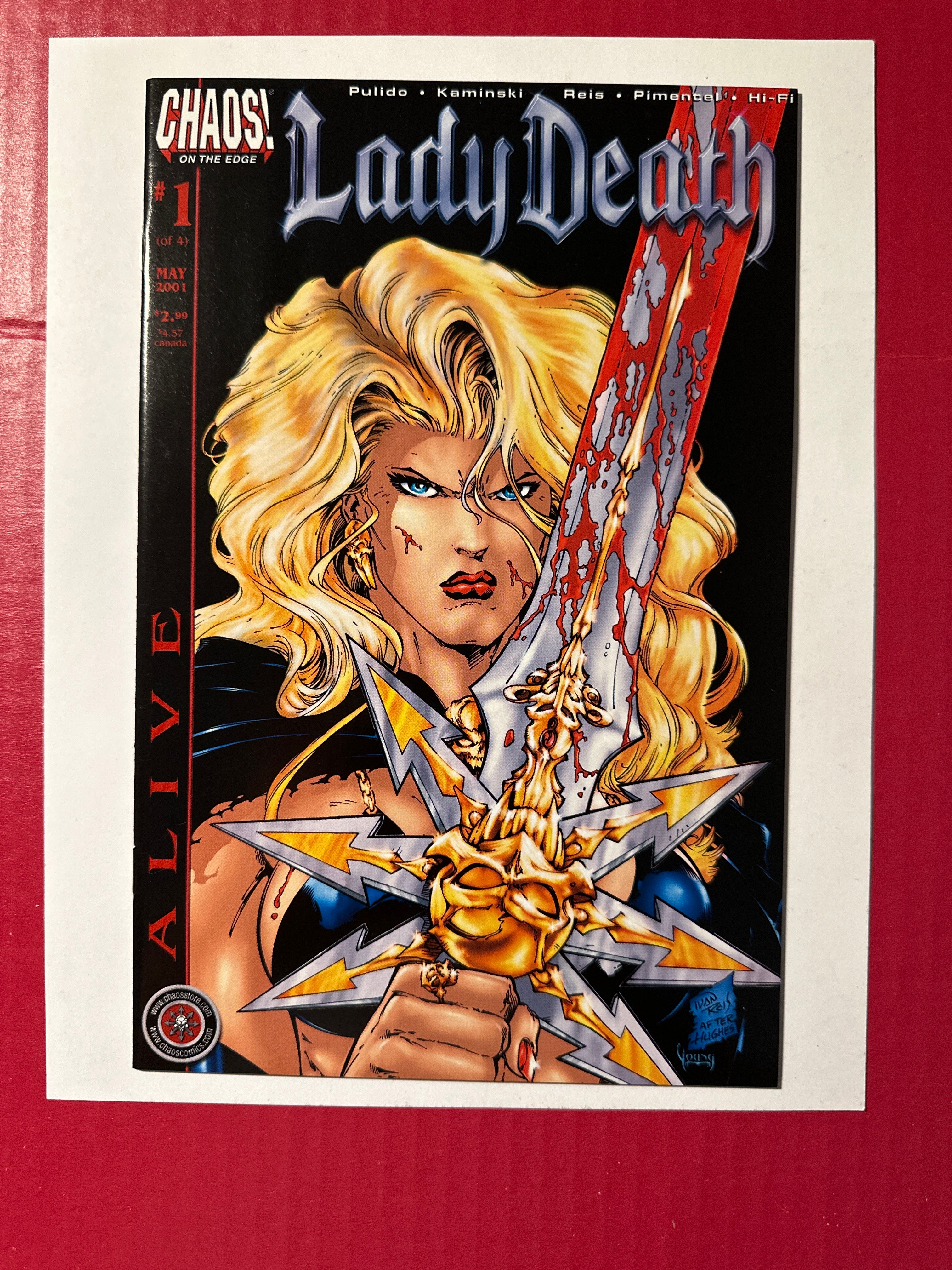 Lady Death: Alive #1A (Chaos! Comics 2001) Regular Cover by Ugly Monkey Comics