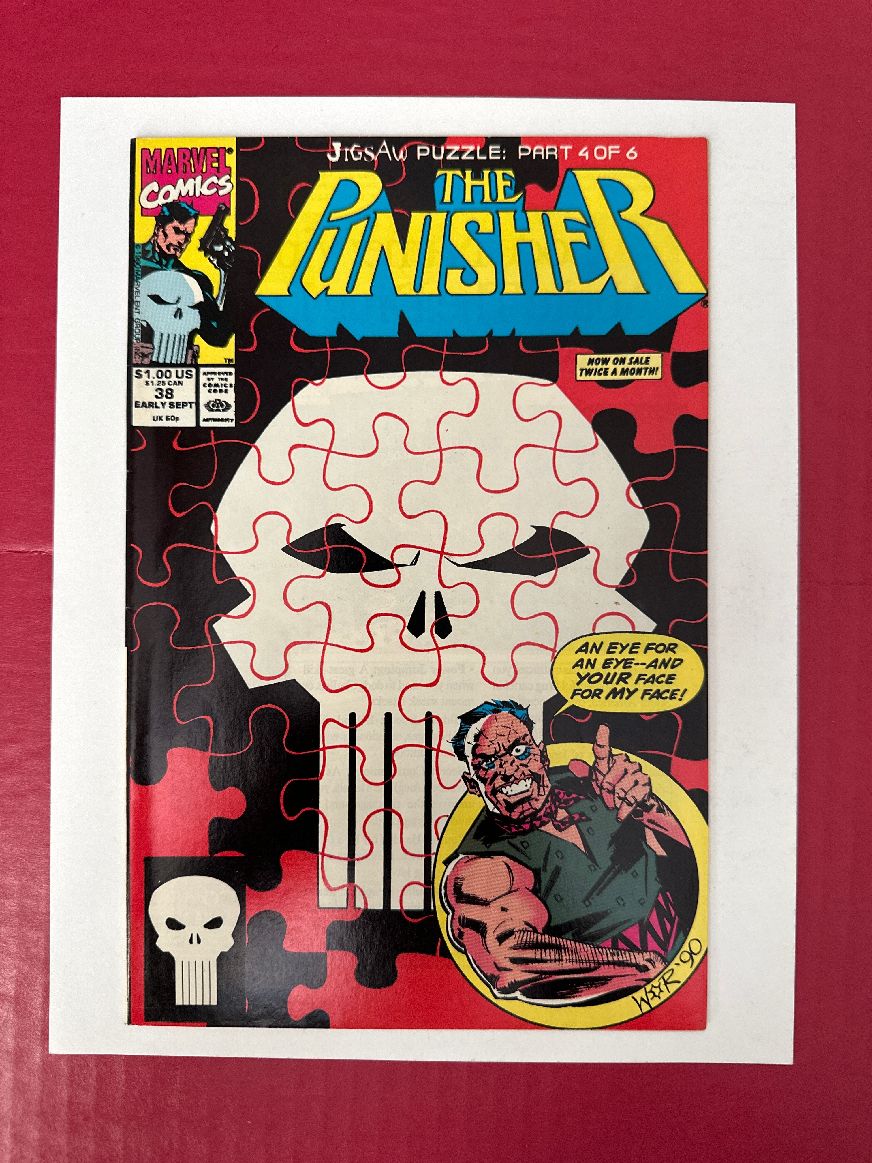 The Punisher Vol 2 38A 1990 Marvel Comic Book Jigsaw Battle Venezuela by Ugly Monkey Comics
