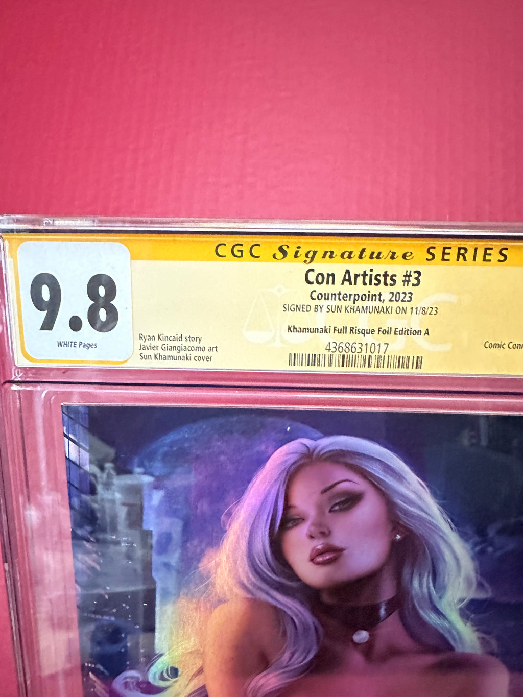 Con Artist #3 Virgin Full Risque Foil (Counterpoint 2013) CGC 9.8 Signed by Sun by Ugly Monkey Comics