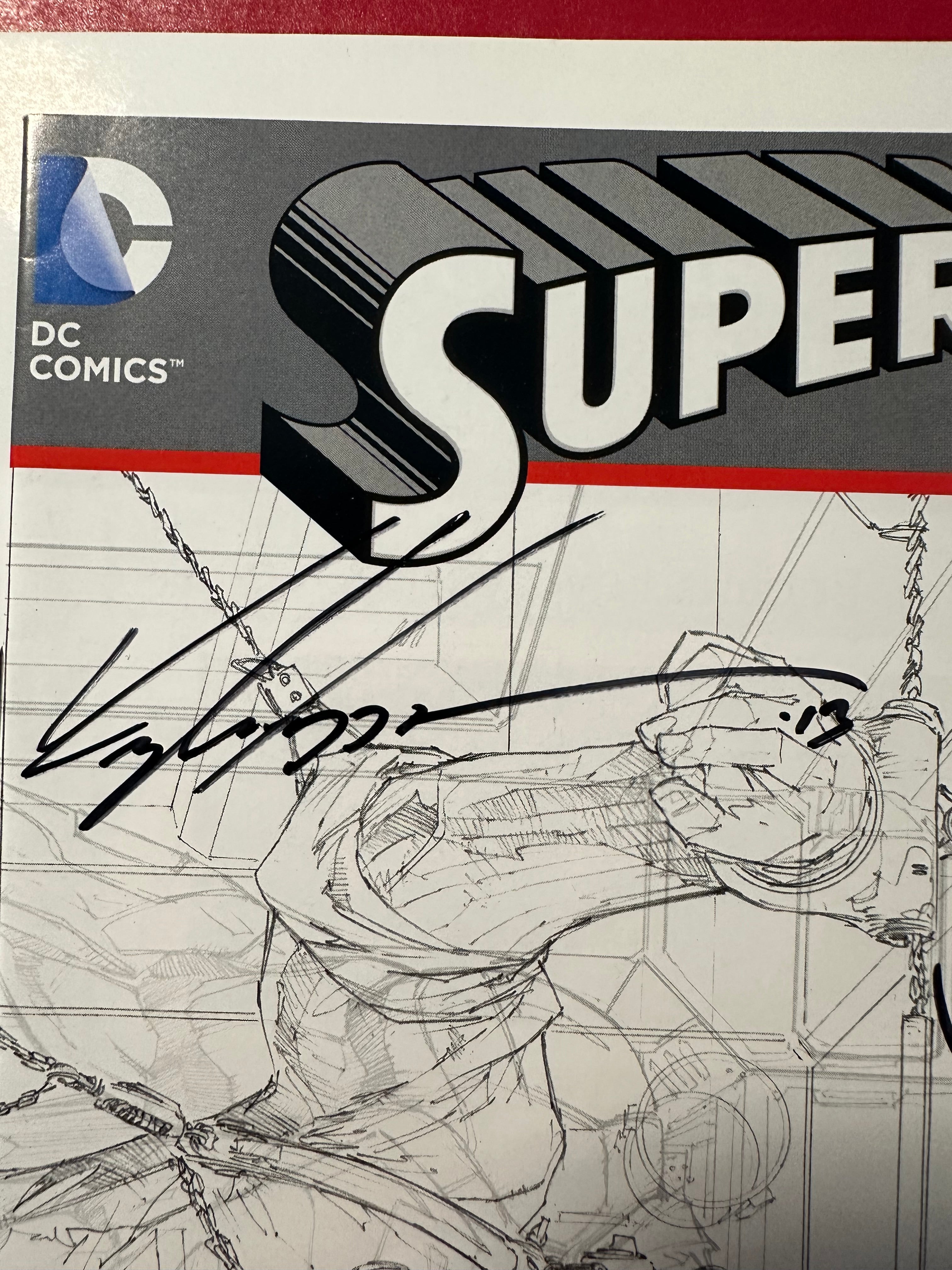 Superman, Vol. 3 #15 (2013) Incentive Sketch Variant (1:25) Triple Signed