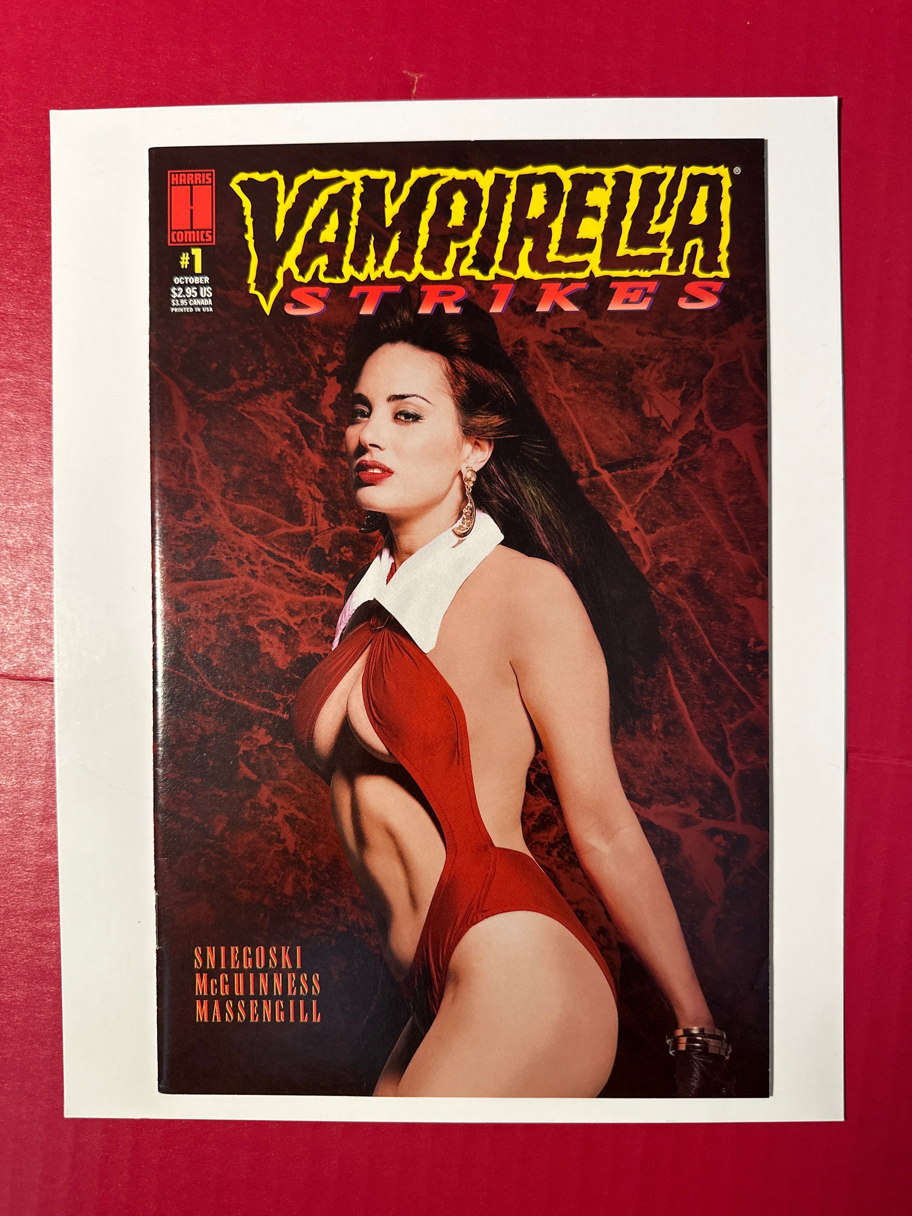 Vampirella Strikes, Vol. 1 #1 (Harris Comics 1995) Cover - Burgundy background by Ugly Monkey Comics