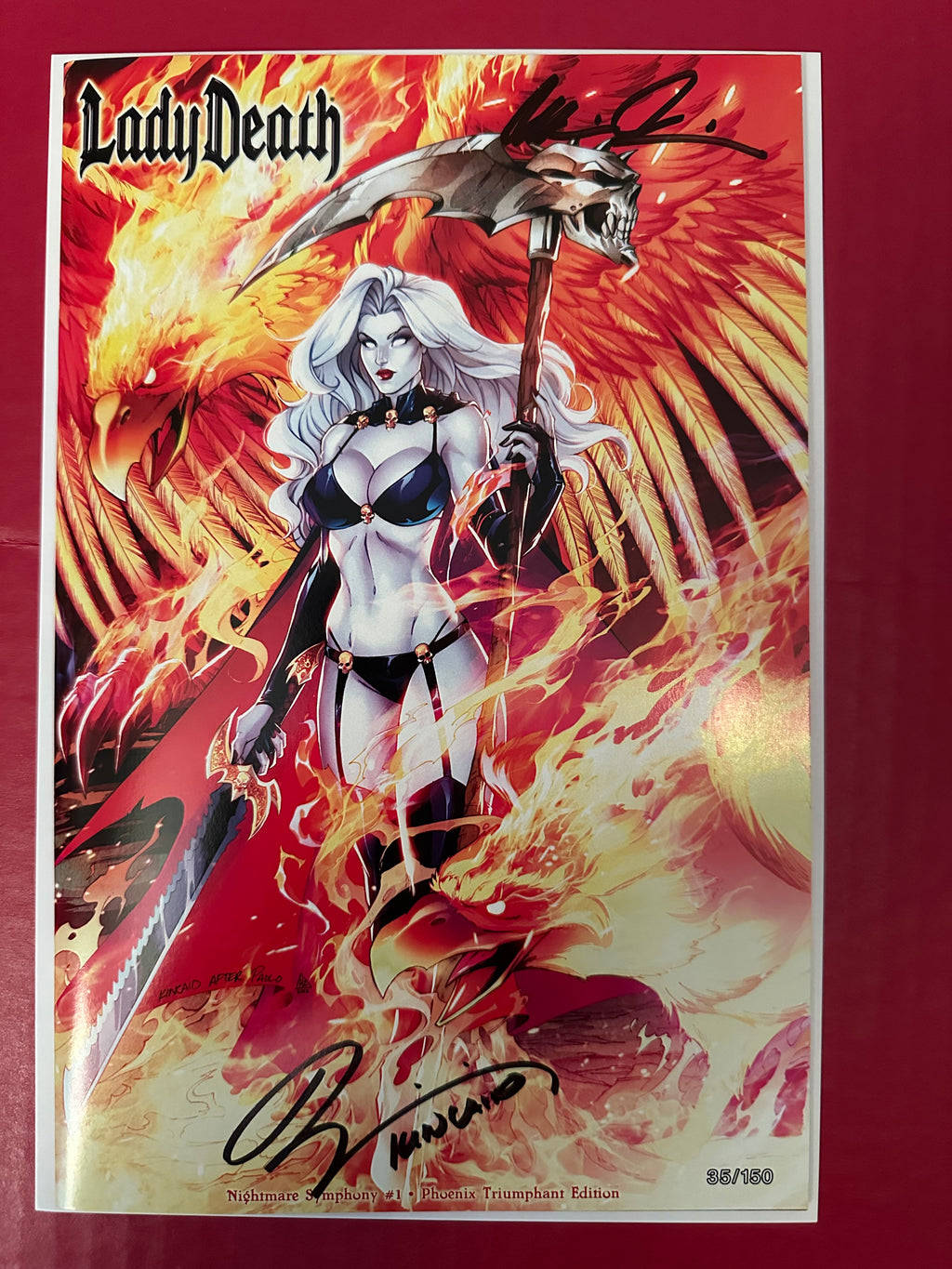 Lady Death: Nightmare Symphony #1 (2018) Ryan Kincaid & Hedwin Zaldiva Phoenix Triumphant Edition (Ltd. 150) Signed by Ugly Monkey Comics
