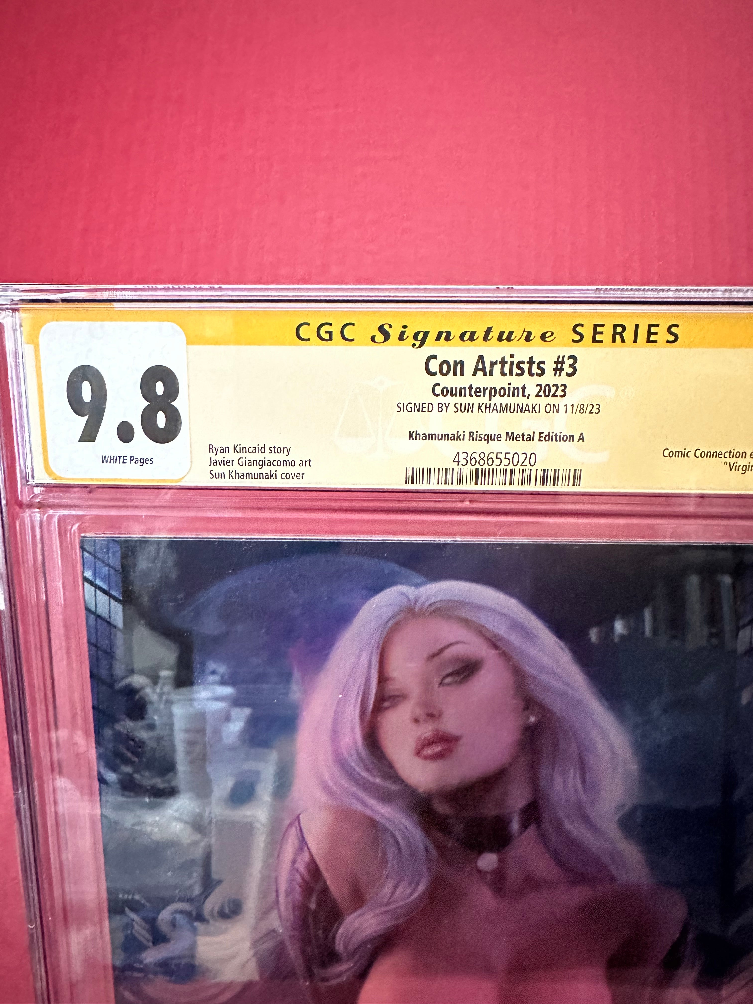 Con Artist #3 Virgin Risque Metal (Counterpoint 2013) CGC 9.8 Signed by Sun by Ugly Monkey Comics