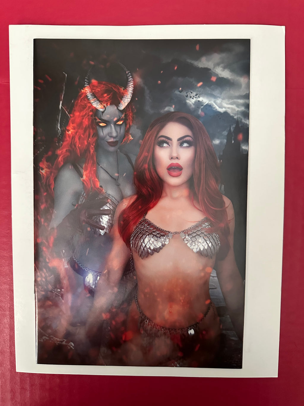 Red Sonja / Hell Sonja #1J (2022) Incentive Rachel Hollon Cosplay Photo Virgin Variant by Ugly Monkey Comics