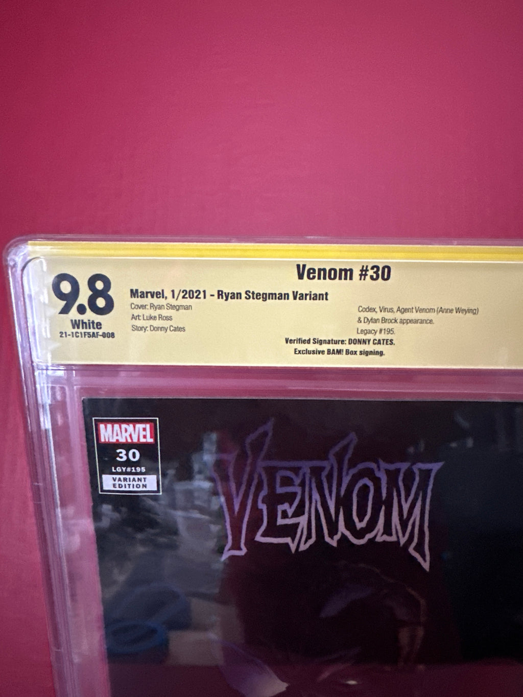 Venom #30 (Marvel Comics 2021) CBCS 9.8 Signed by Donny Cates Stegman Variant by Ugly Monkey Comics