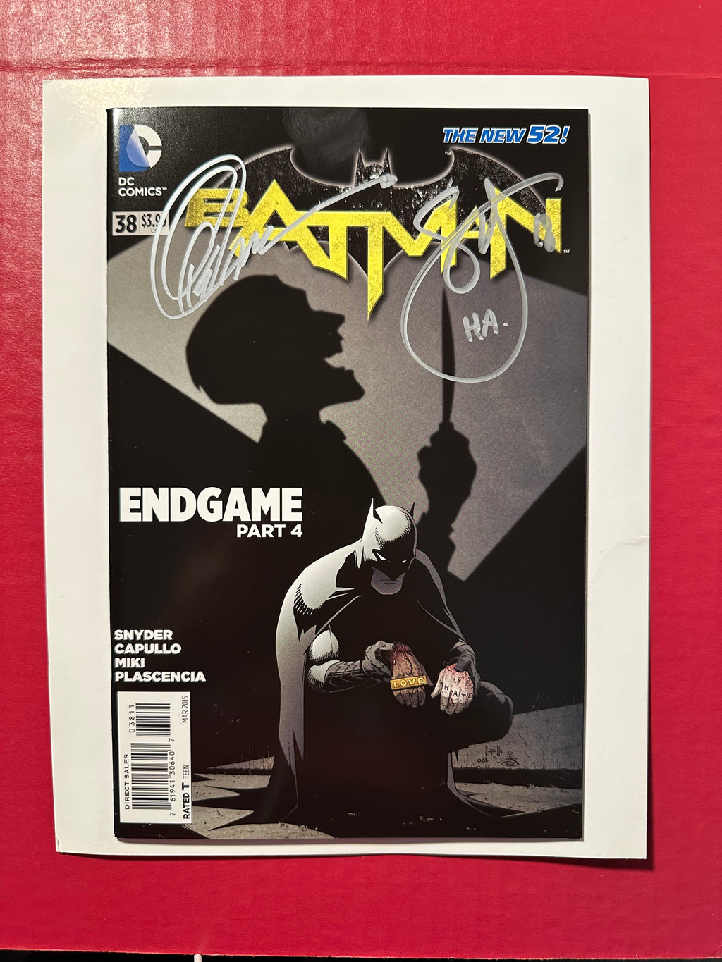 Batman, Vol. 2 #38 (2015) Double Signed by Snyder and Capullo