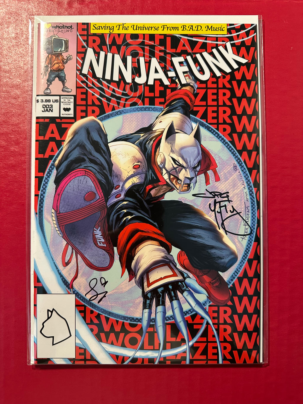 Ninja Funk #3 (2022) Tyler Kirkham Variant Signed by Writer JPG Mcfly with COA