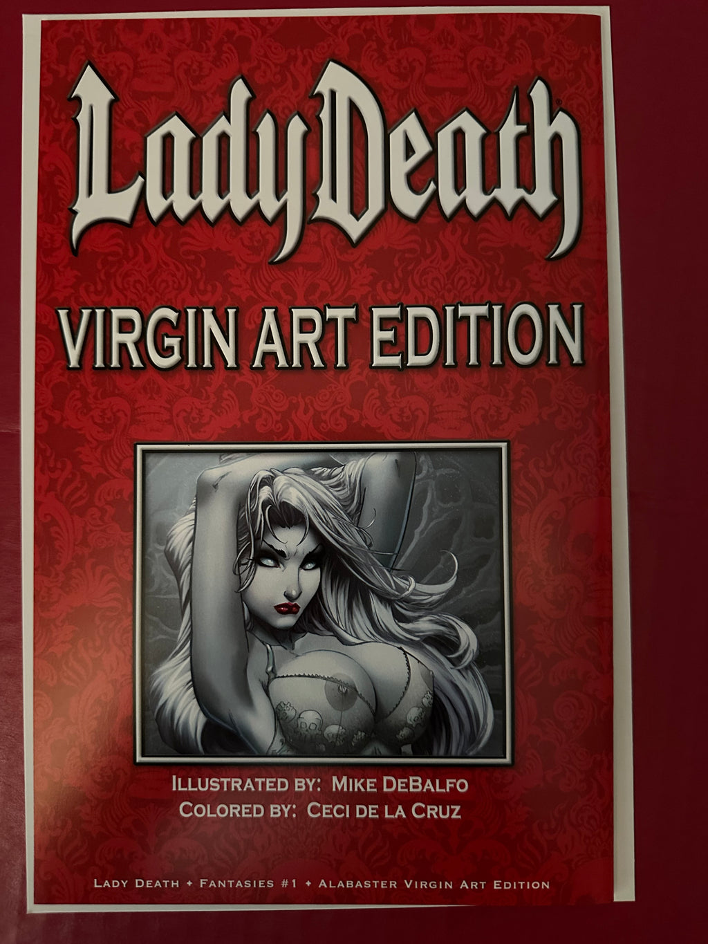 Lady Death: Fantasies #1 (2021) Mike DeBalfo Naughty Alabaster Virgin Variant (Ltd. 150) Signed by Ugly Monkey Comics