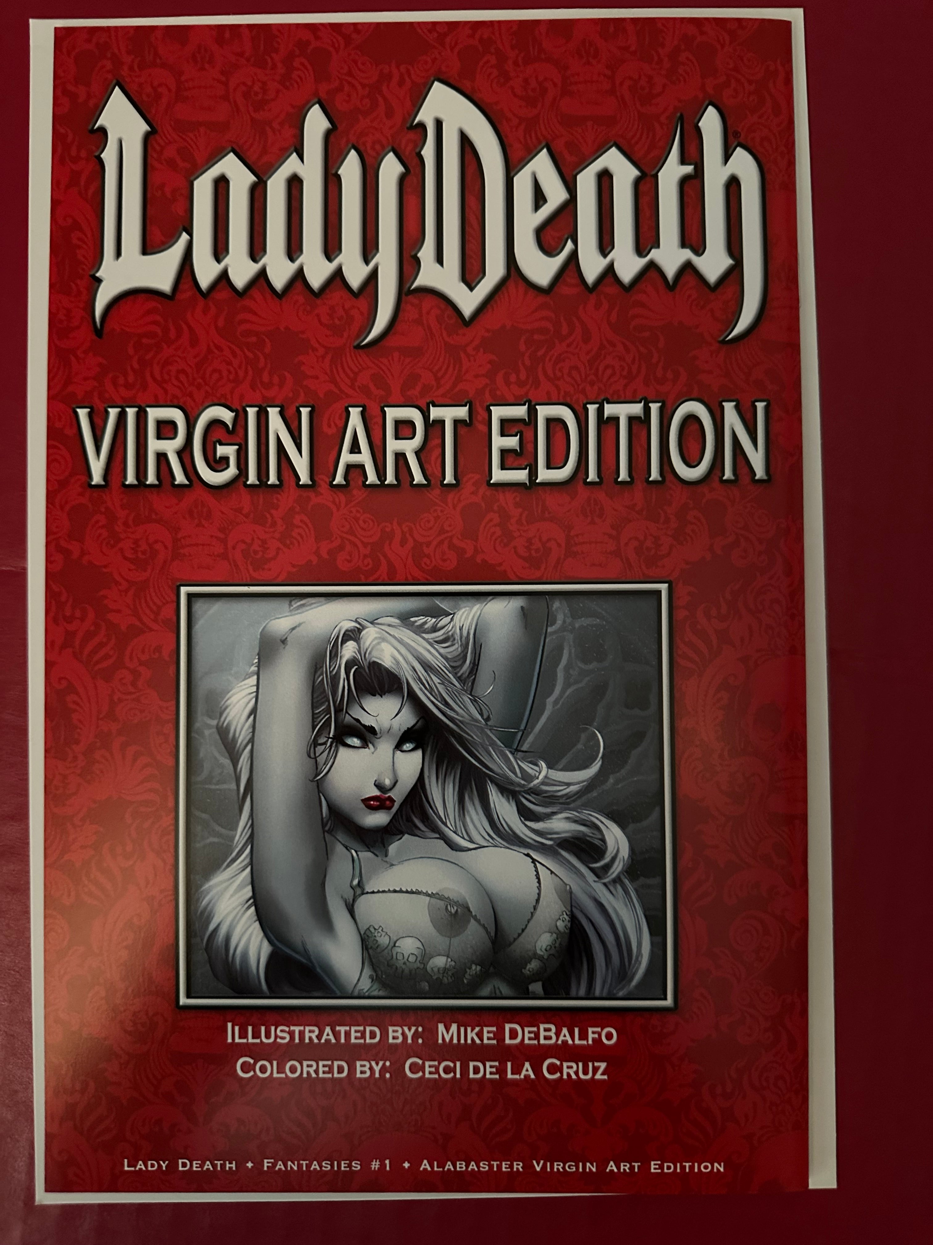Lady Death: Fantasies #1 (2021) Mike DeBalfo Naughty Alabaster Virgin Variant (Ltd. 150) Signed by Ugly Monkey Comics
